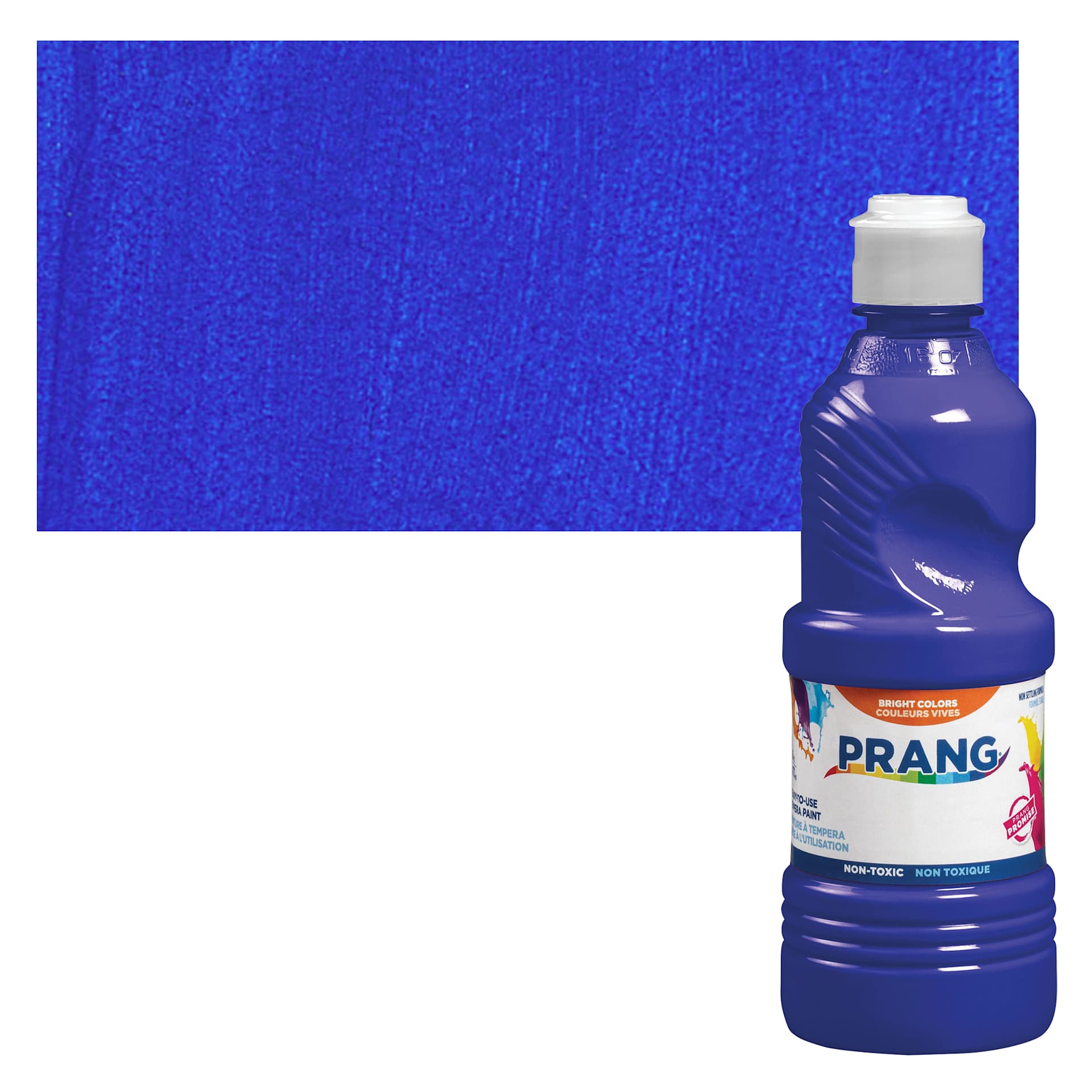 Prang Ready-To-Use Tempera Paint - Blue, 16 oz bottle and swatch