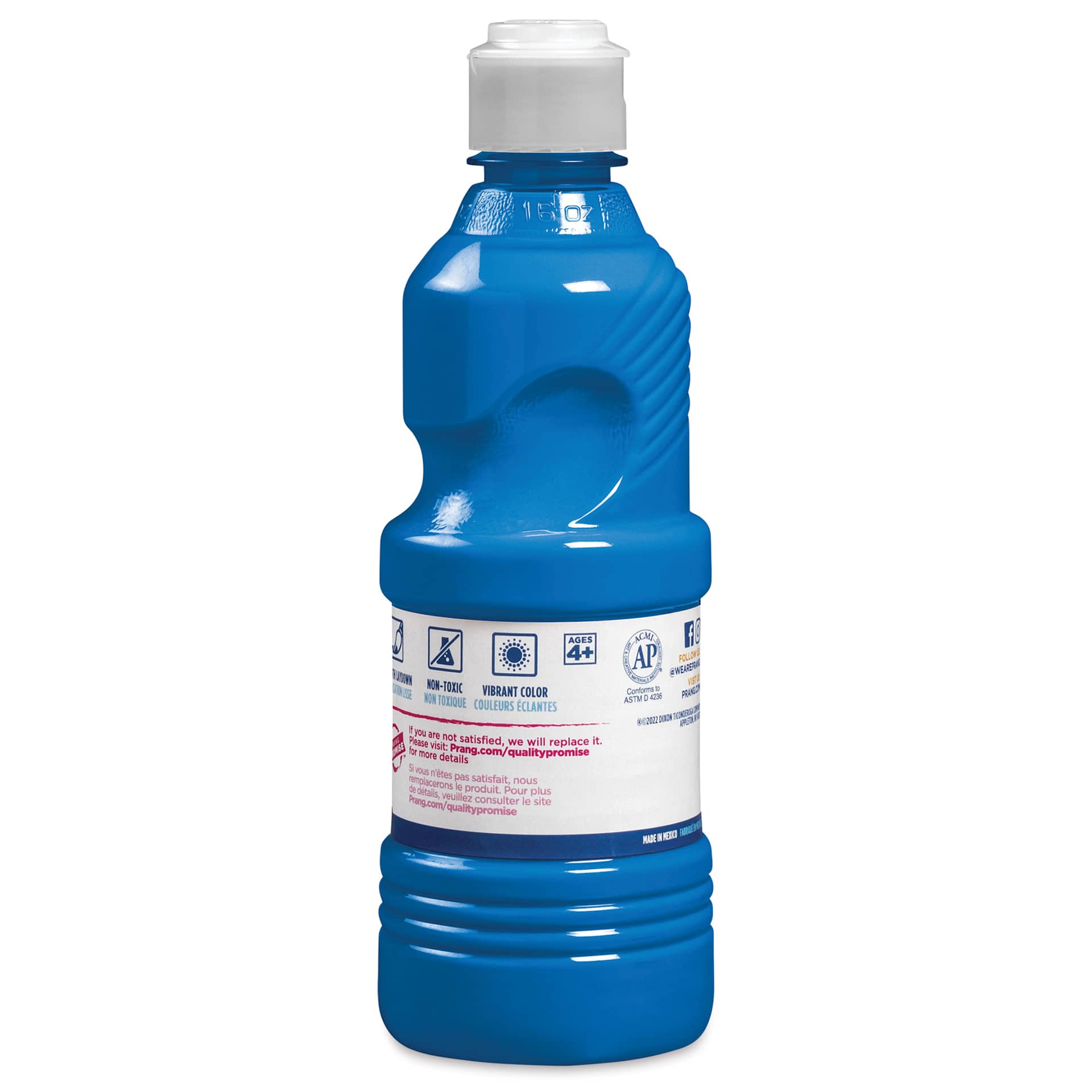 Back of Prang Ready-To-Use Tempera Paint - Turquoise, 16 oz bottle