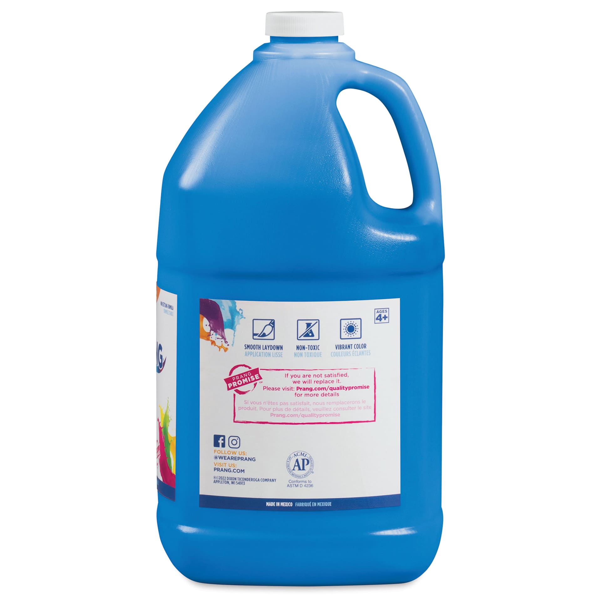Back of Prang Ready-To-Use Tempera Paint - Turquoise, Gallon