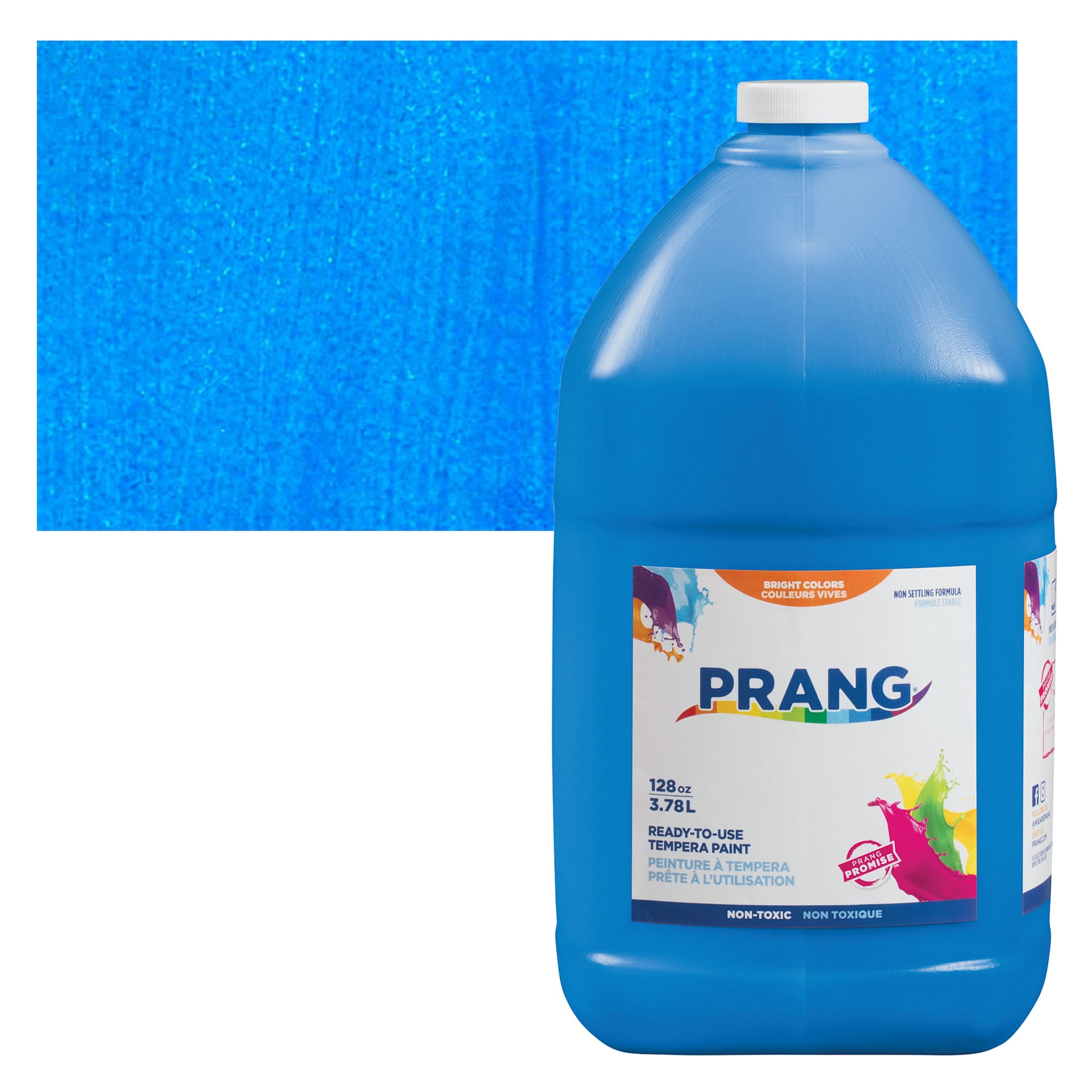 Prang Ready-To-Use Tempera Paint - Turquoise, Gallon bottle and swatch