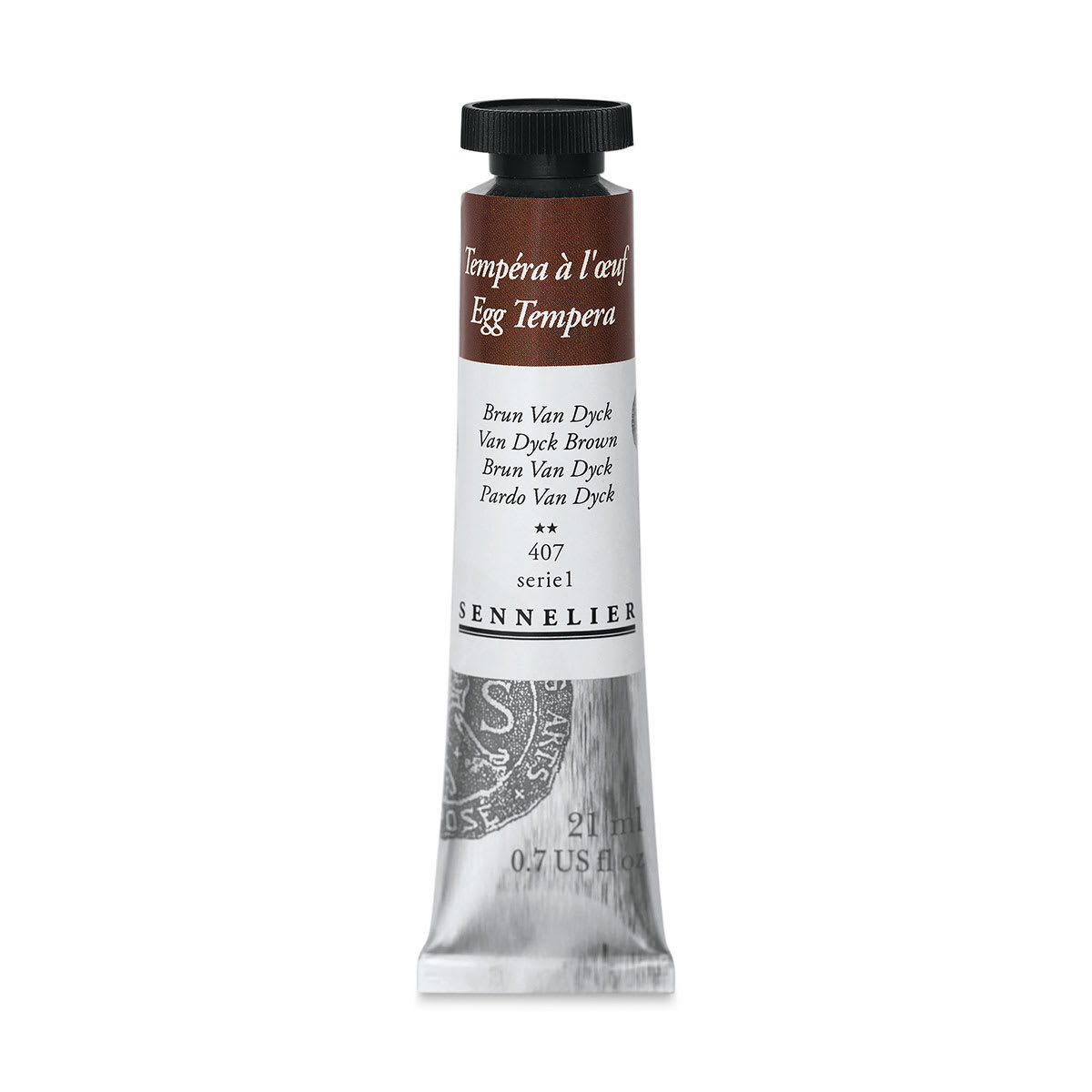 Sennelier Artists Egg Tempera - Van Dyck Brown, 21 ml tube