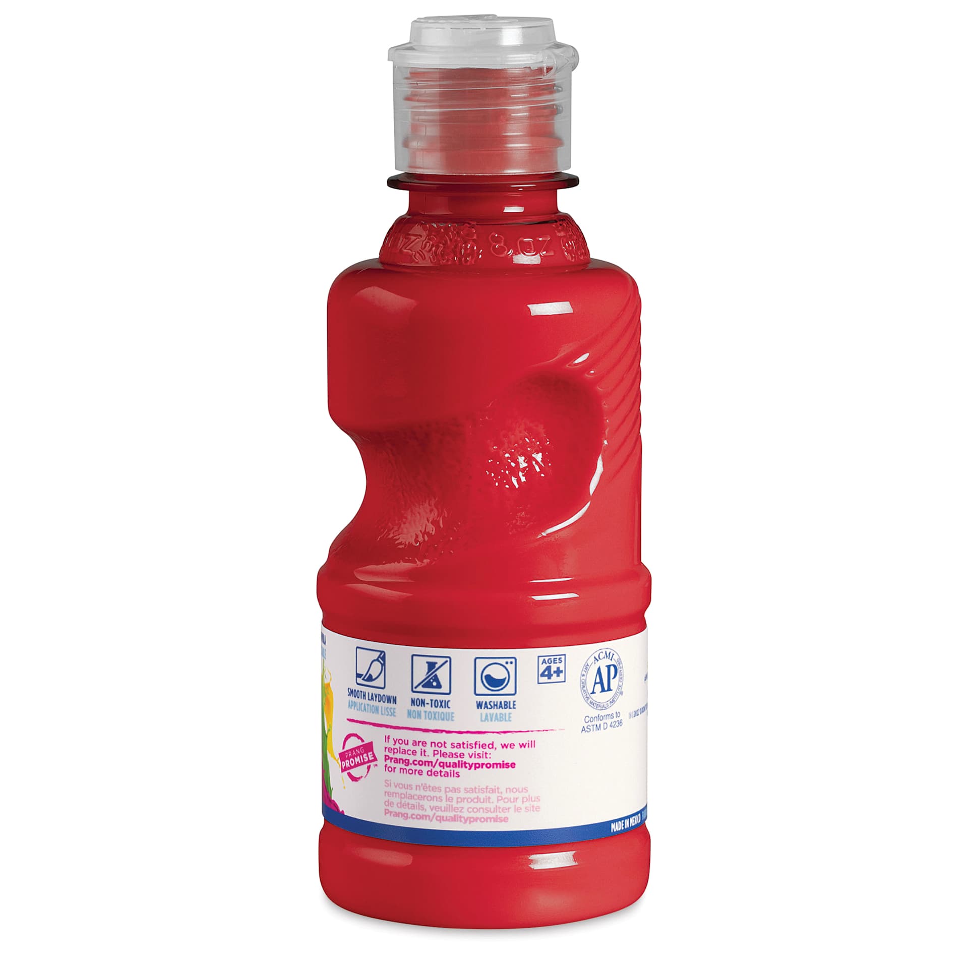 Prang Ready-To-Use Washable Tempera Paints - Red, 8 oz bottle back