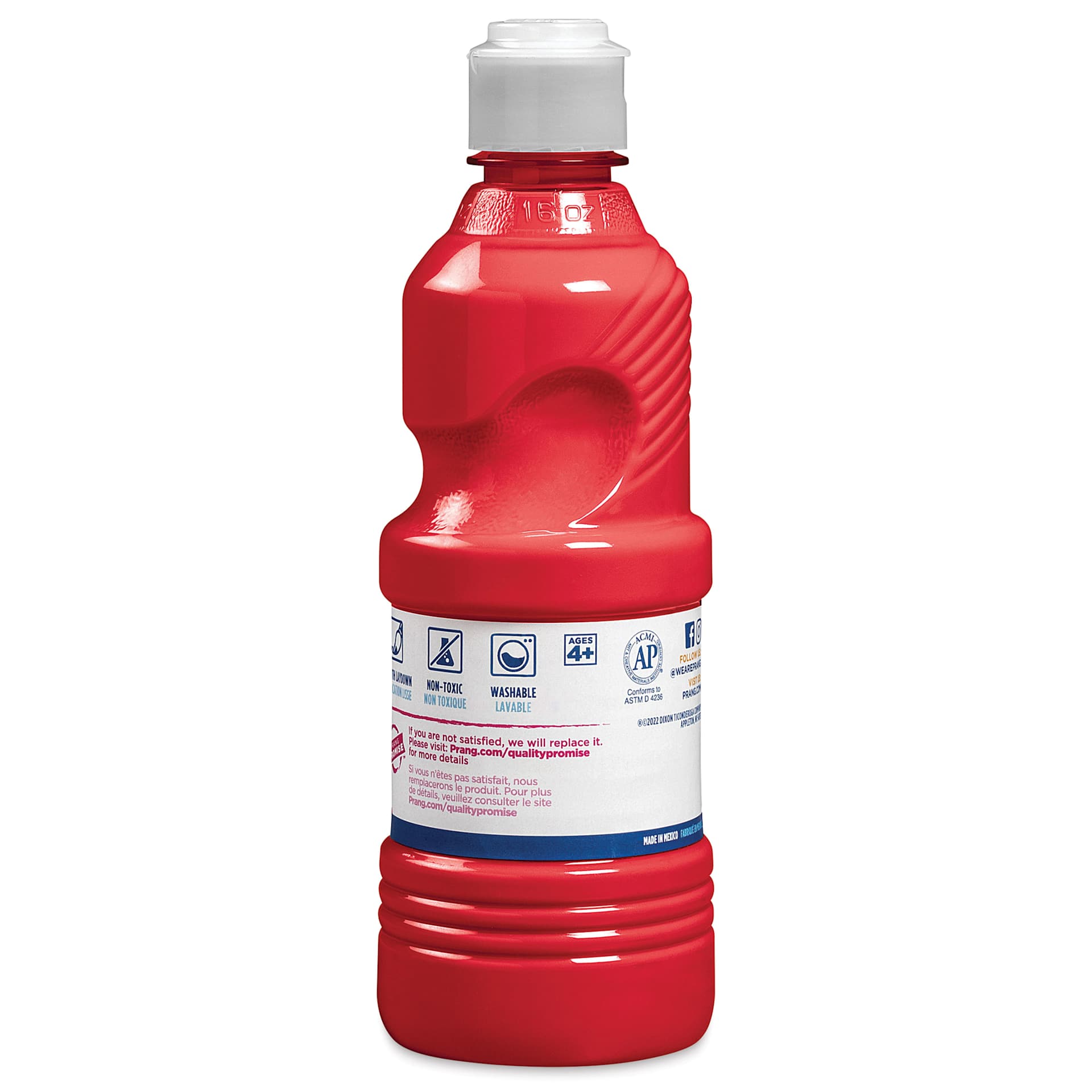 Prang Ready- To- Use Washable Tempera Paint- Red, Pint bottle back