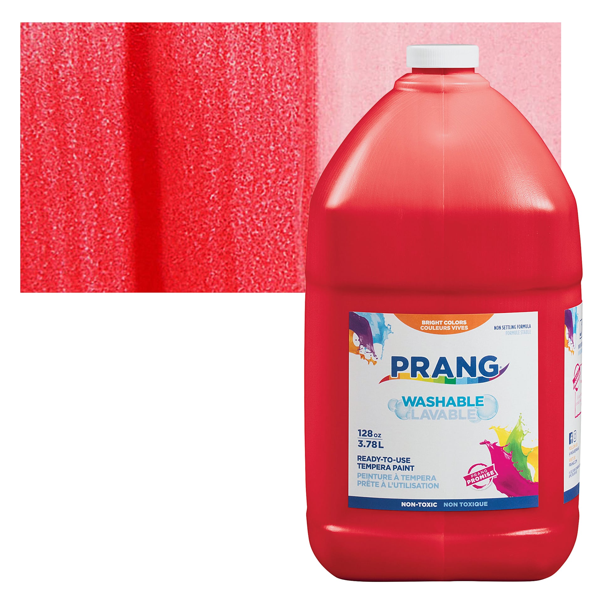 Prang Ready-To-Use Washable Tempera Paint - Red, Gallon and swatch