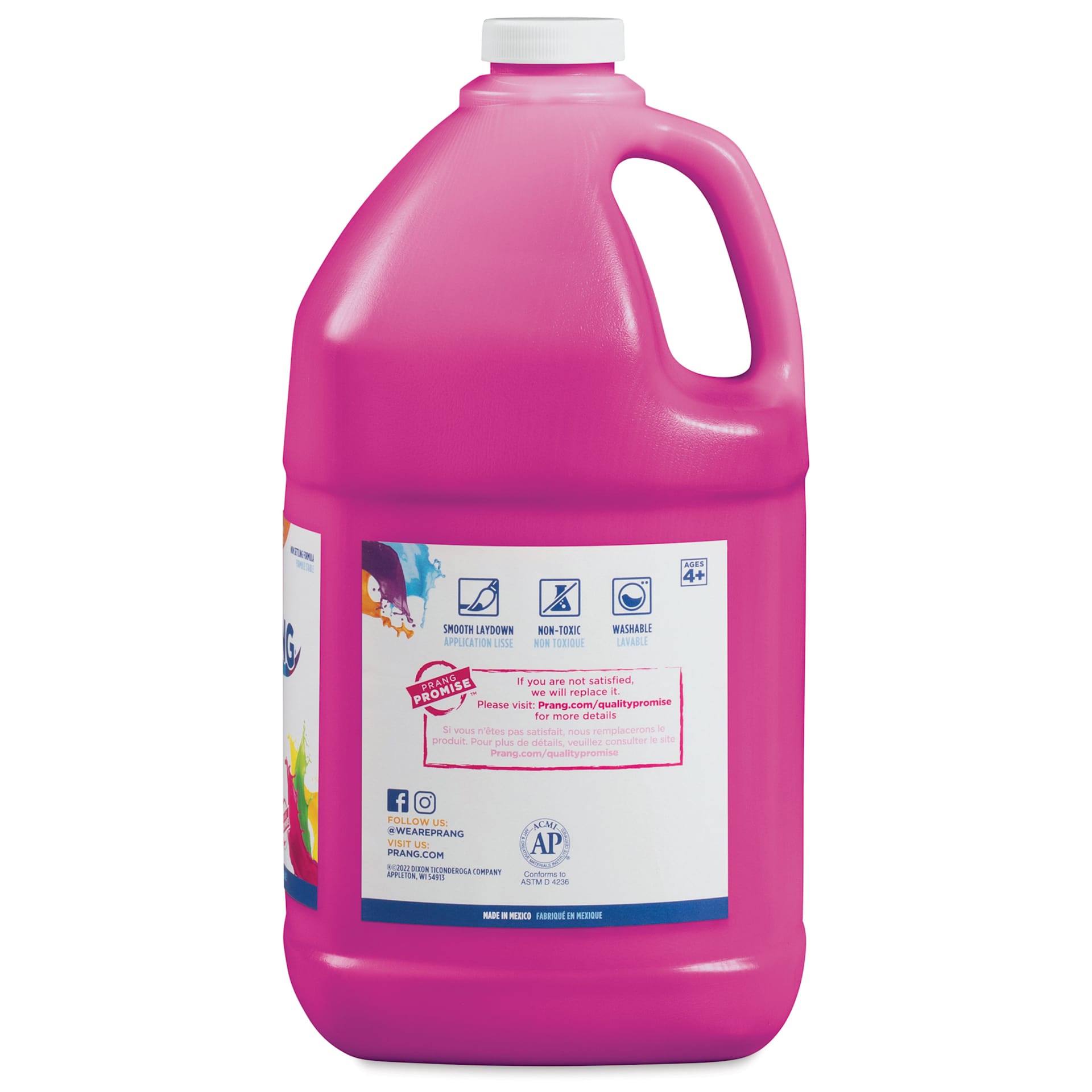 Prang Ready-To-Use Washable Tempera Paint - Magenta, Gallon bottle back