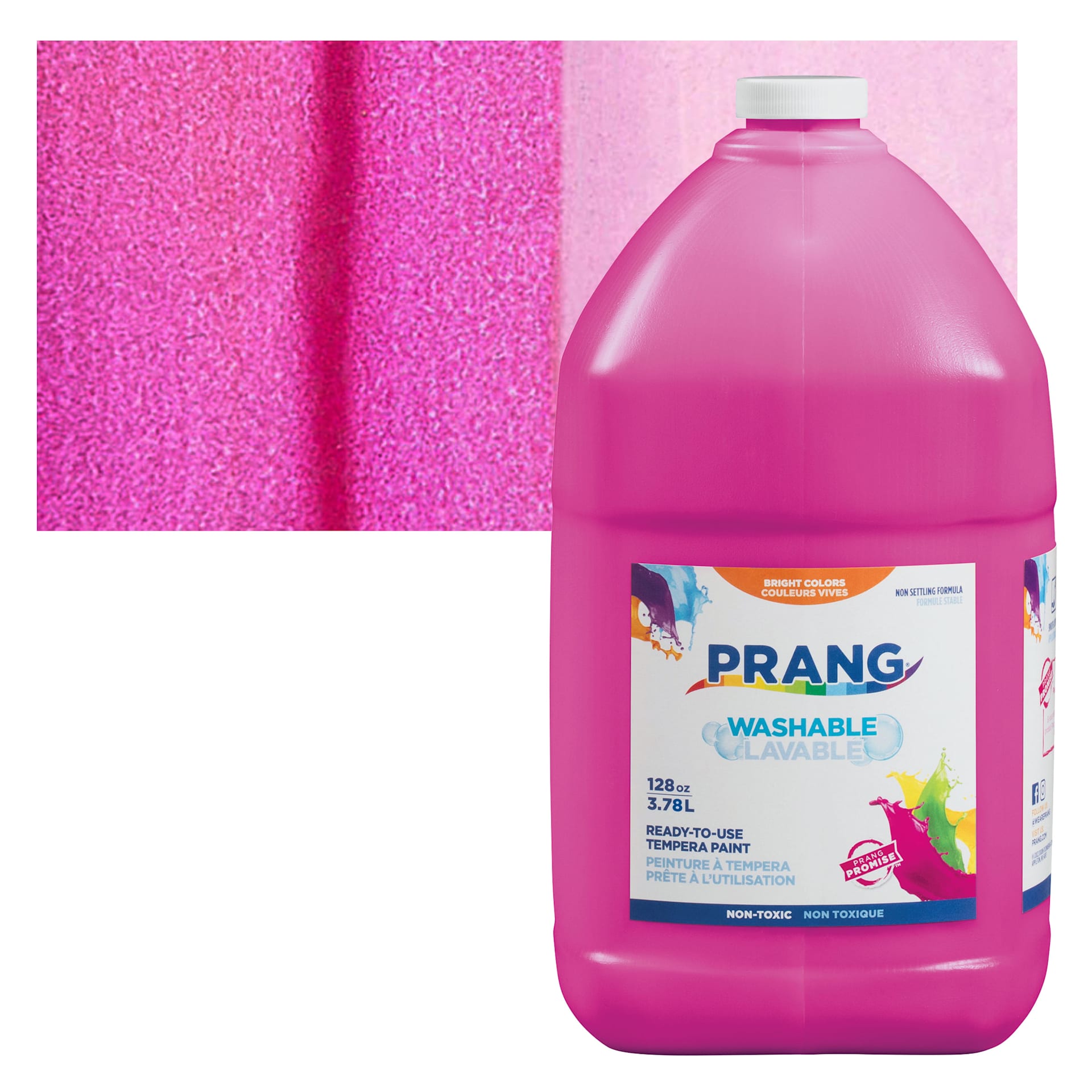 Prang Ready-To-Use Washable Tempera Paint - Magenta, Gallon and swatch