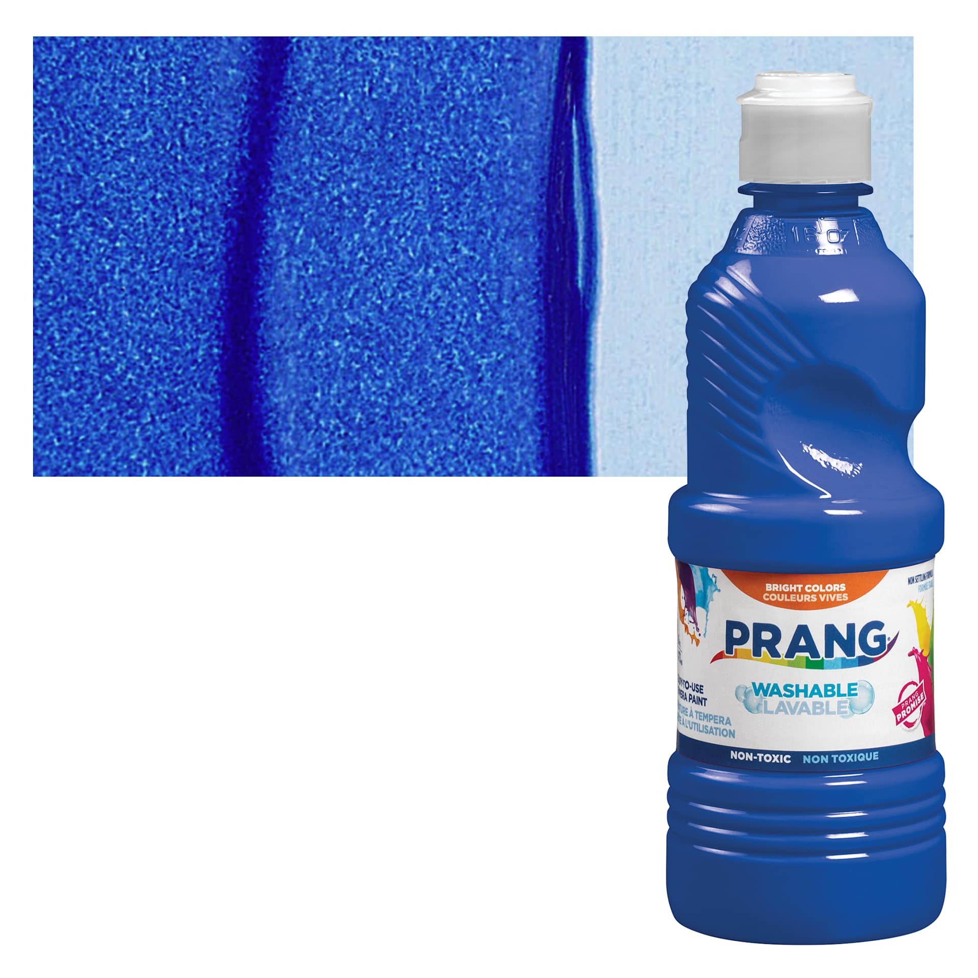 Prang Ready-To-Use Washable Tempera Paint - Blue, 16 oz bottle and swatch
