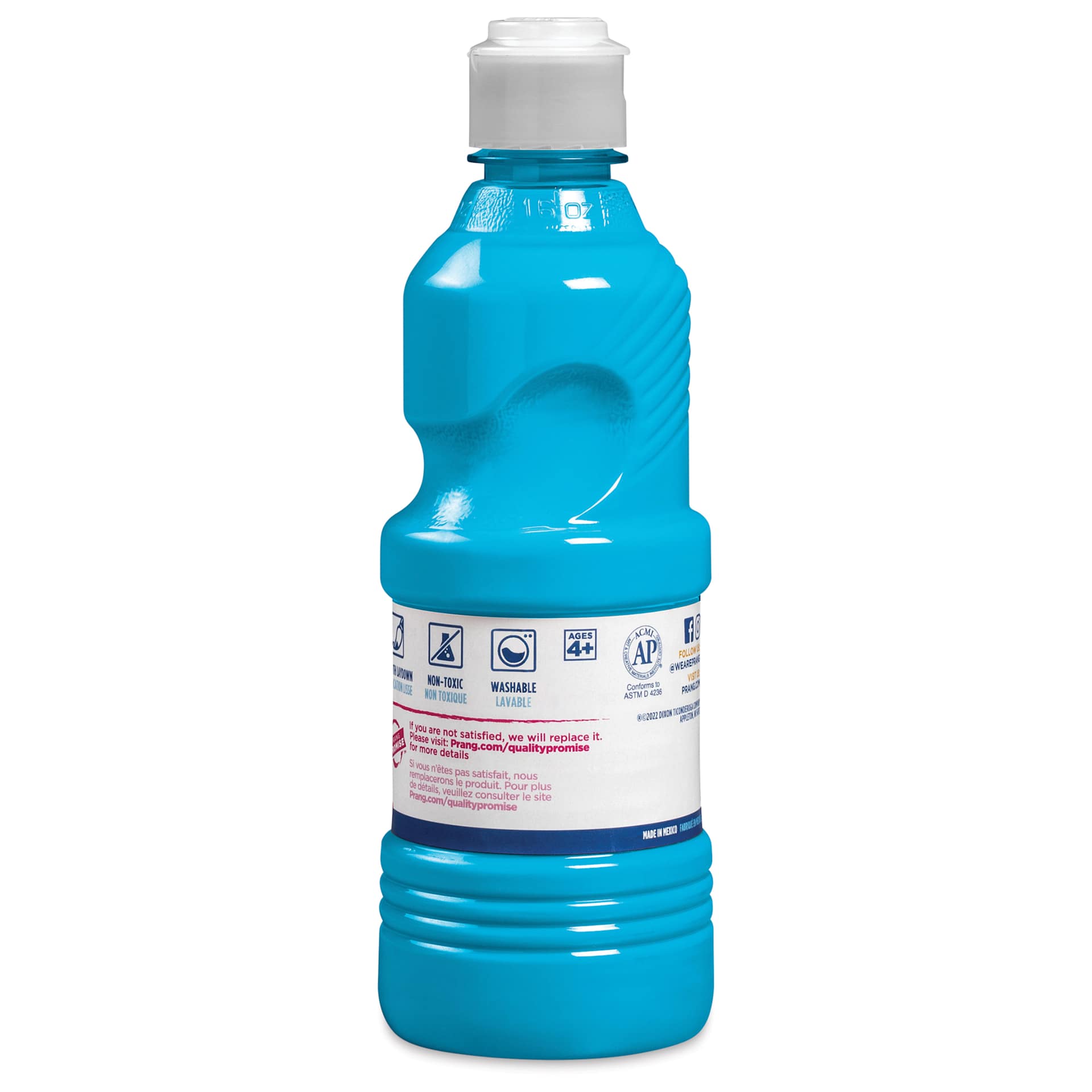 Prang Ready-To-Use Washable Tempera Paint - Turquoise, 16 oz bottle back of bottle