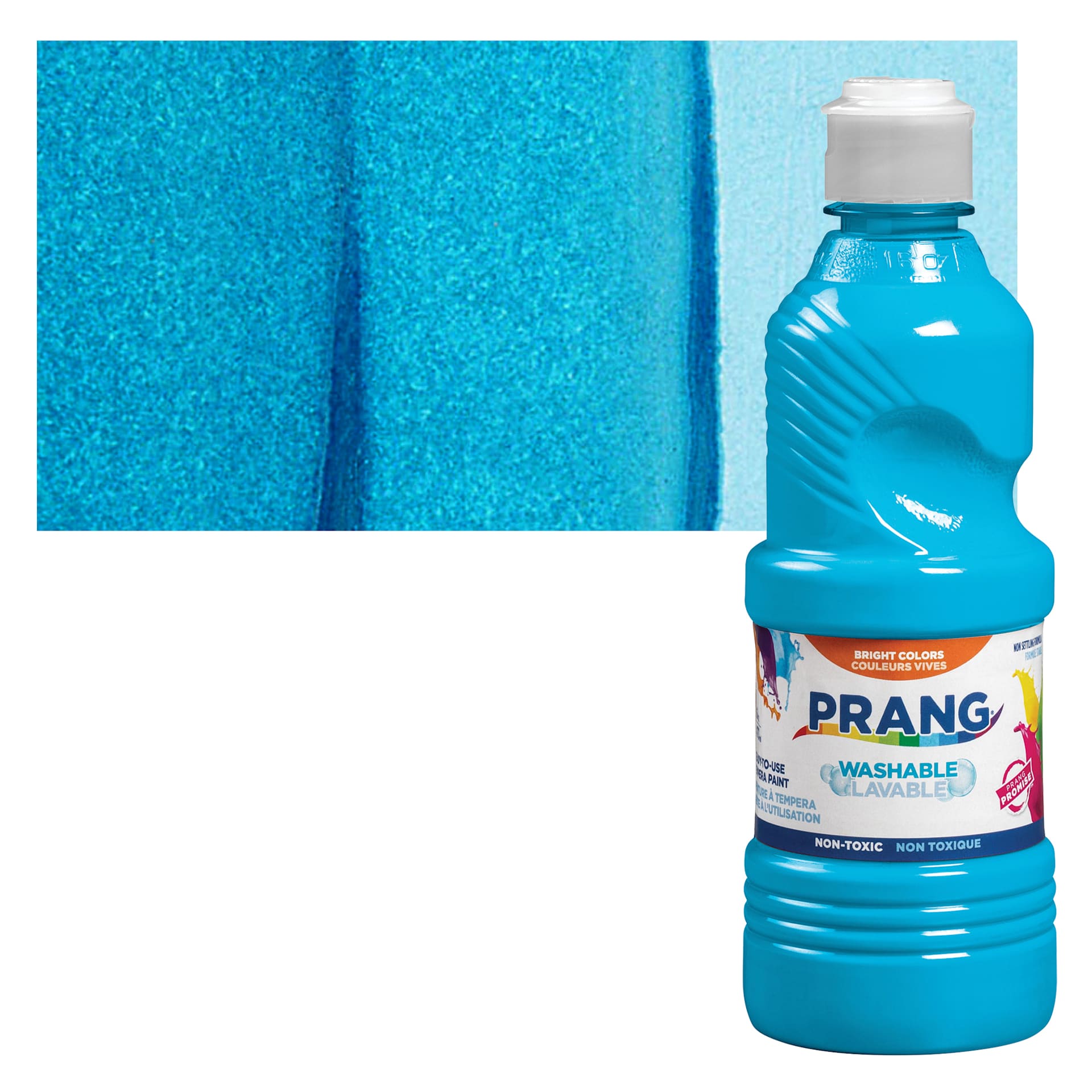 Prang Ready-To-Use Washable Tempera Paint - Turquoise, 16 oz bottle and swatch