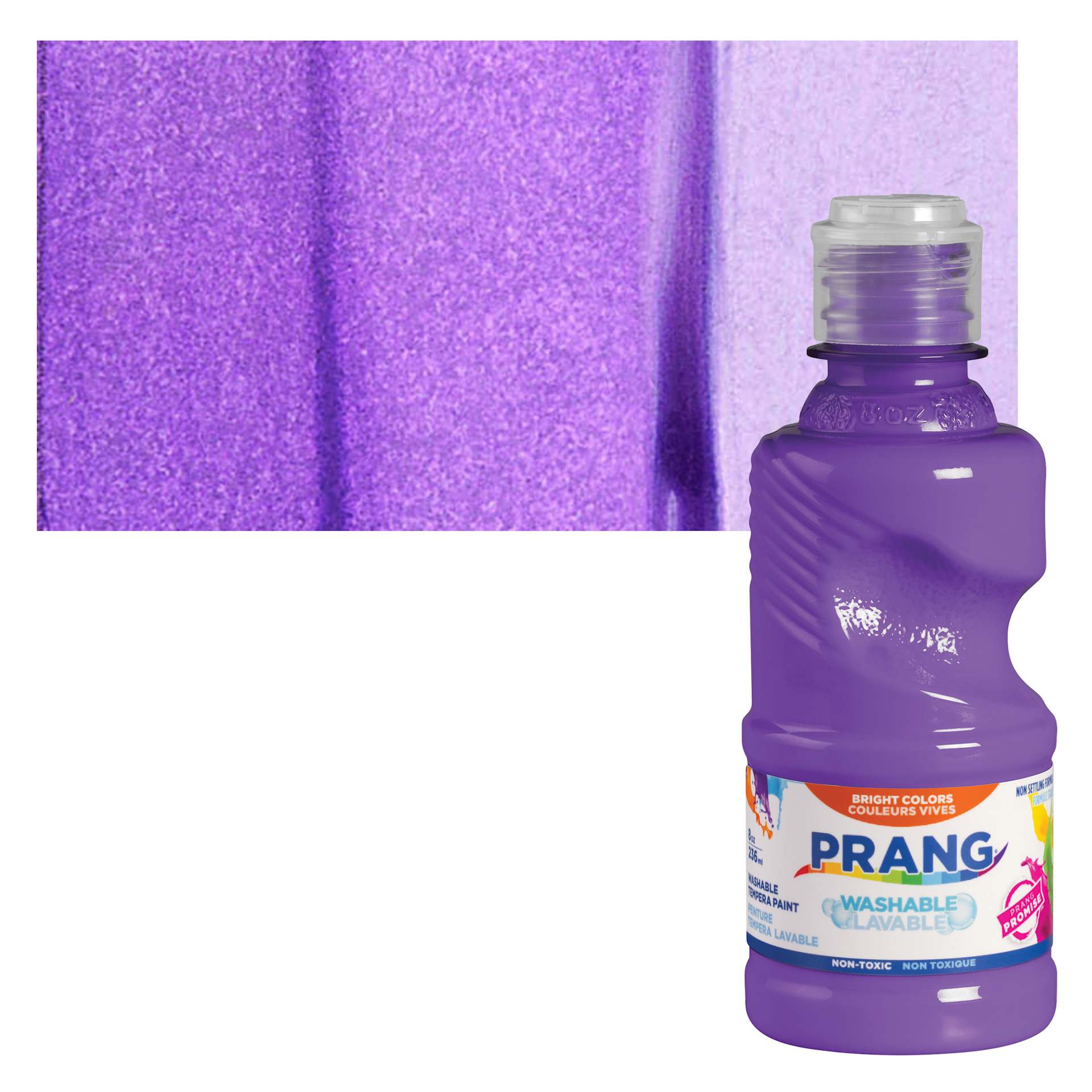 Prang Ready-To-Use Washable Tempera Paint - Violet, 8 oz and swatch