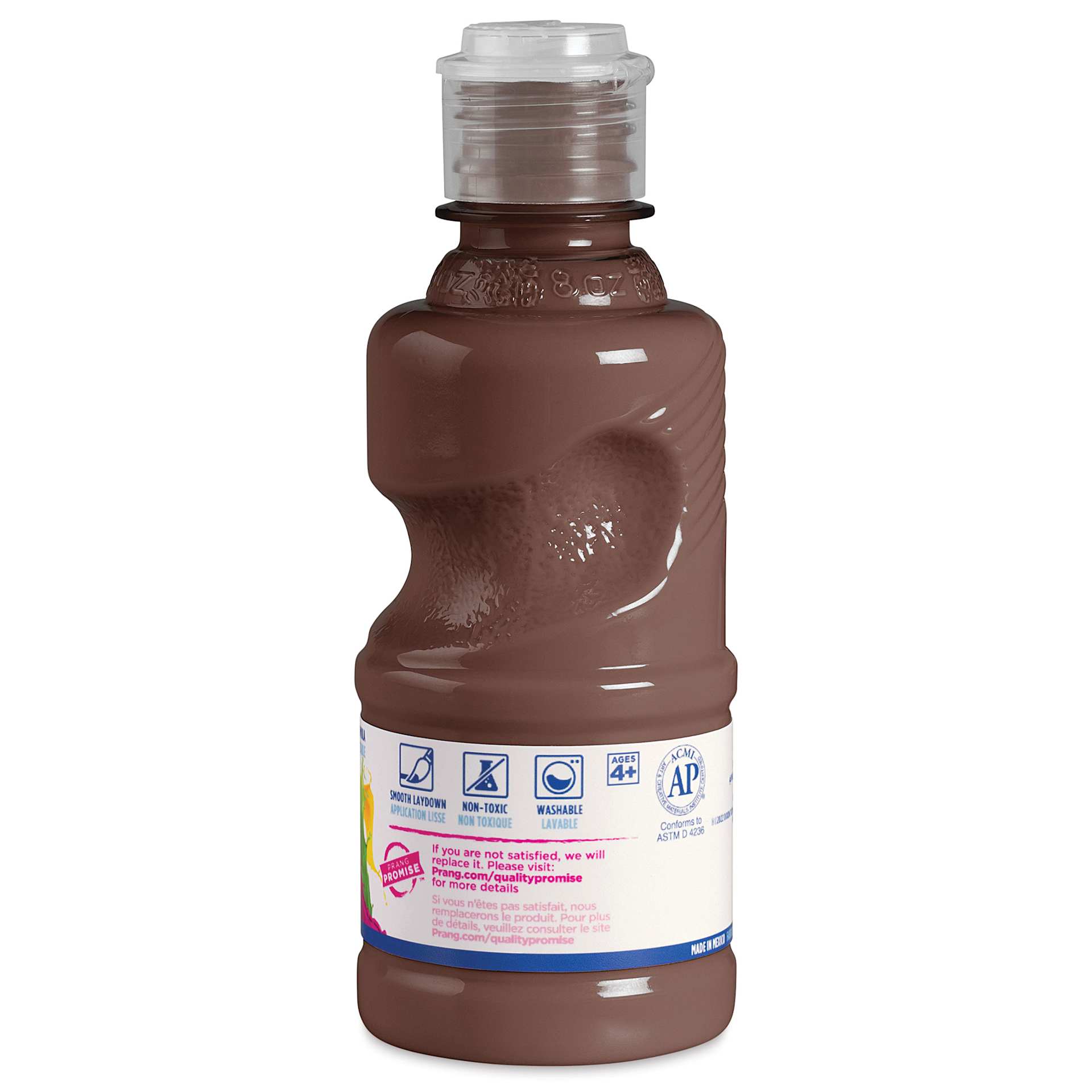 Prang Ready-To-Use Washable Tempera Paints - Brown, 8 oz bottle back