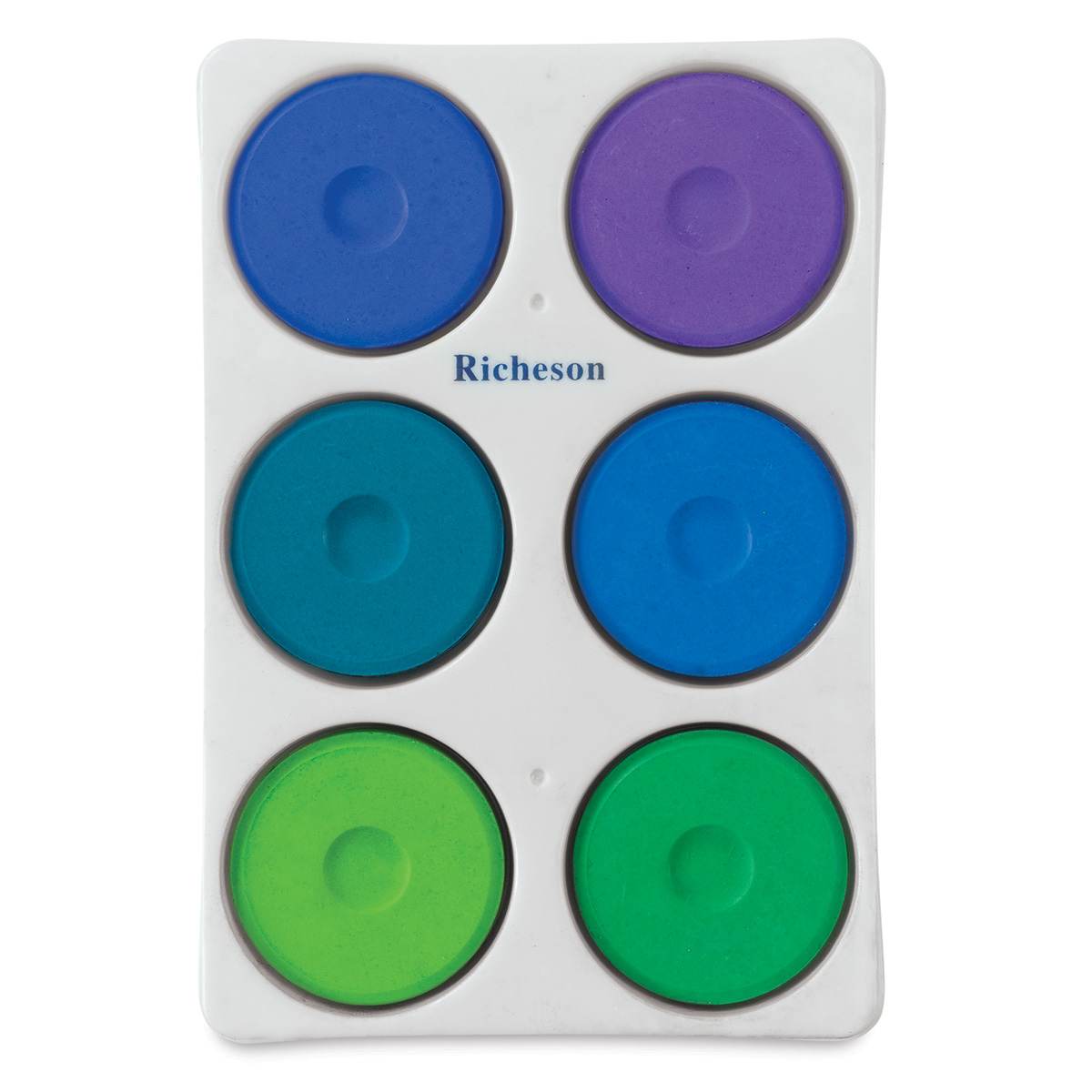 Richeson Tempera Cakes - Set of 6 with Tray, Cool Colors, Large Cakes Richeson Tempera Cakes - Set of 6 with Tray, Cool Colors, Large Cakes