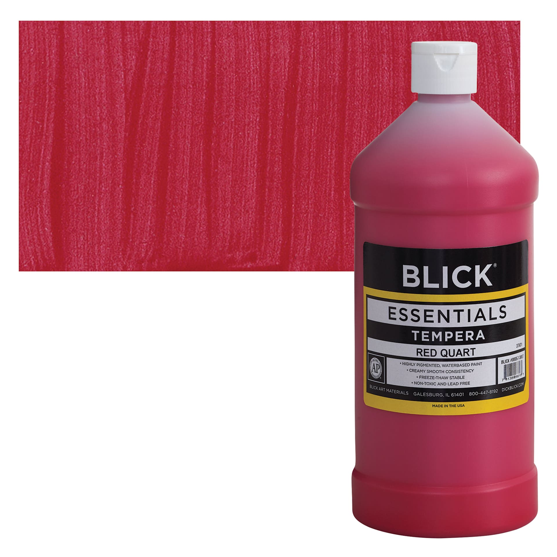 Blick Essentials Tempera - Red, Quart and swatch