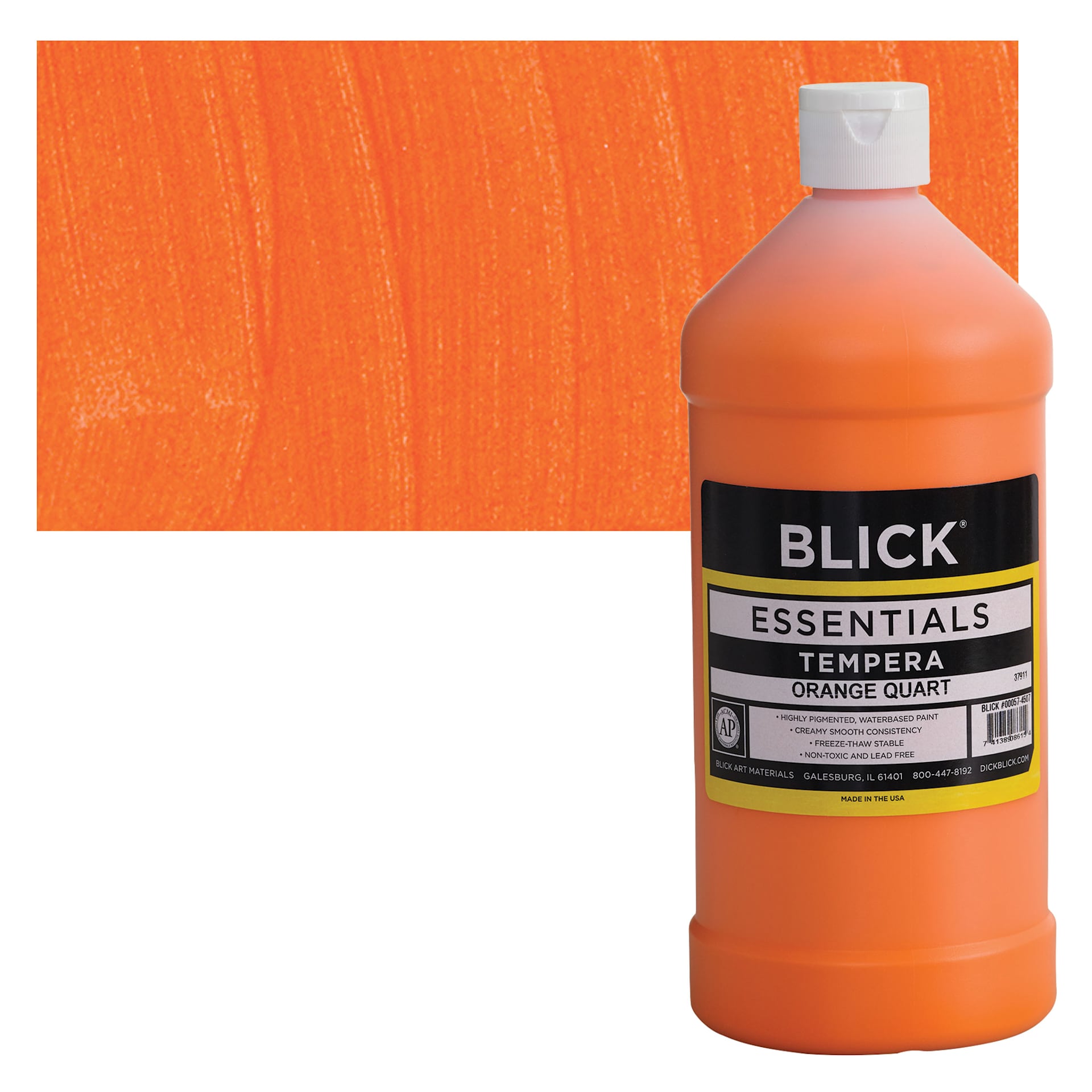 Blick Essentials Tempera - Orange, Quart and swatch
