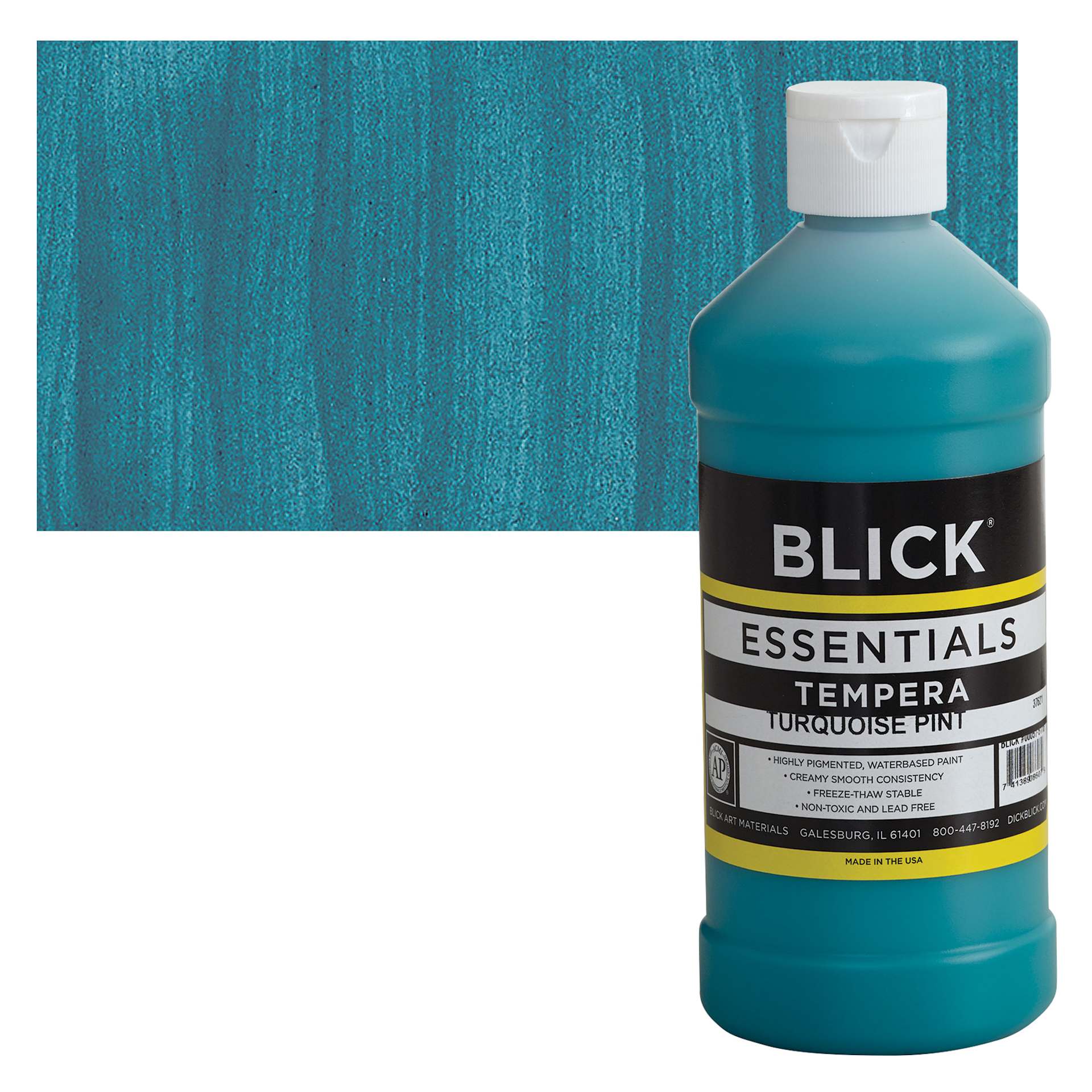 Blick Essentials Tempera - Turquoise, Pint and swatch