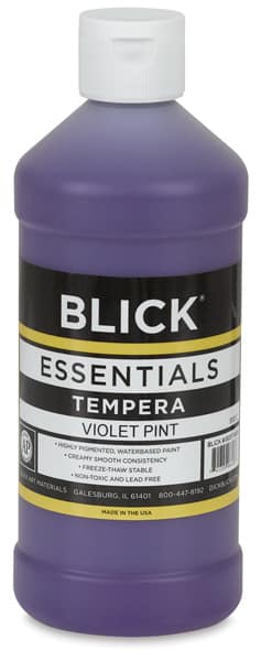 Blick Essentials Tempera Paint - Front of Pint bottle of Violet Tempera Blick Essentials Tempera Paint - Front of Pint bottle of Violet Tempera