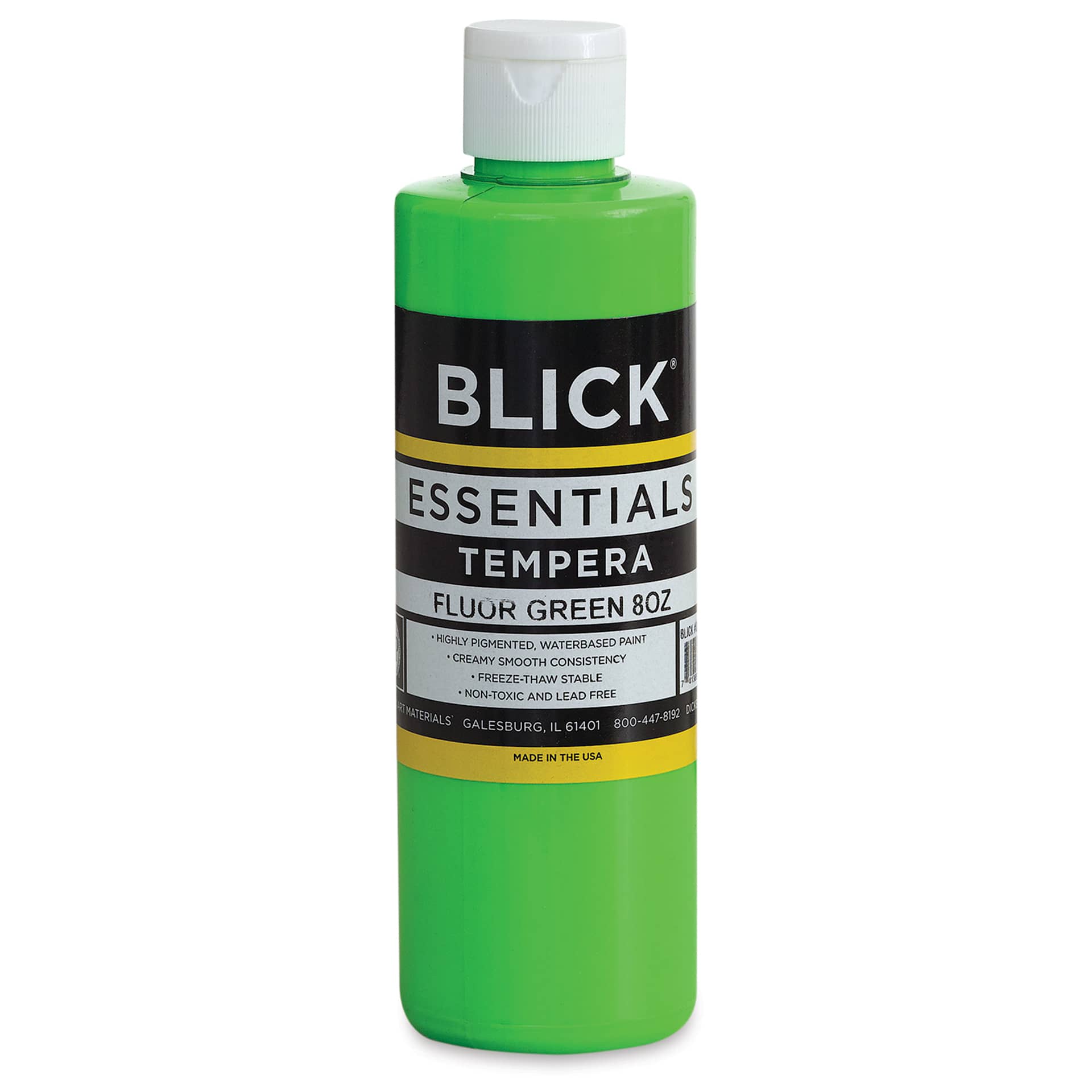 Blick Essentials Tempera - Fluorescent Green, 8 oz bottle