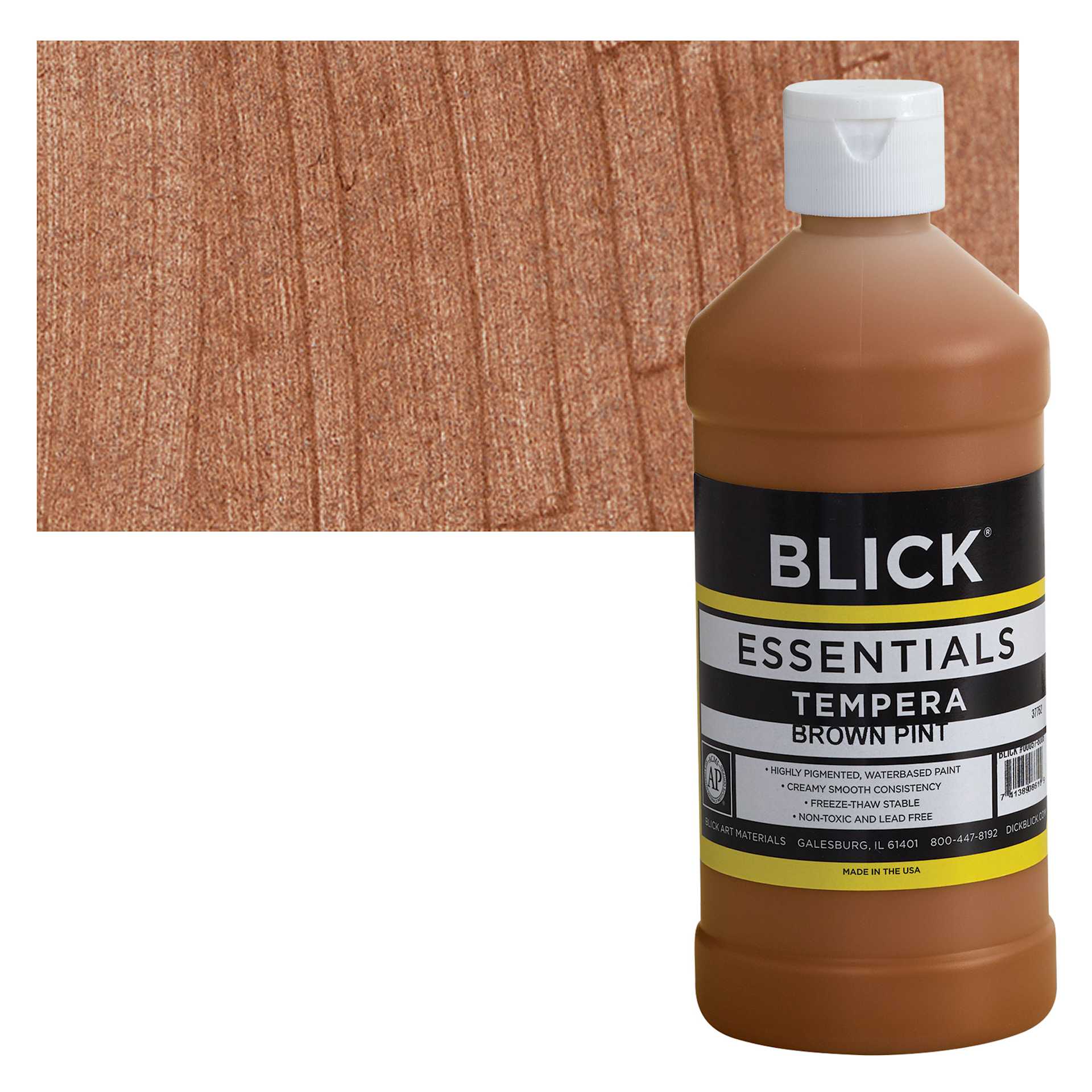 Blick Essentials Tempera - Brown, Pint and swatch