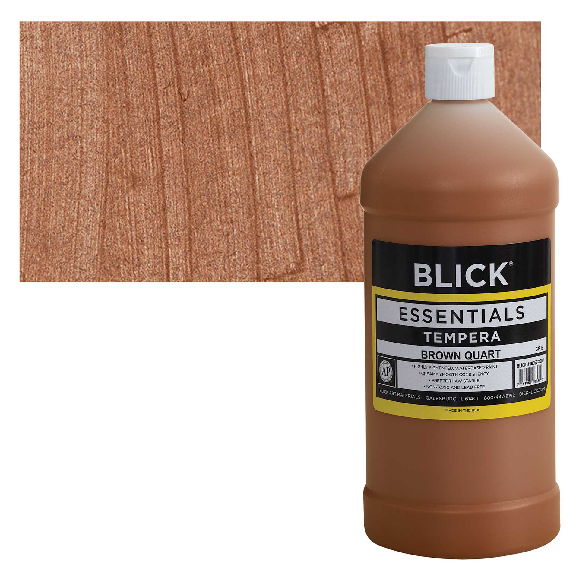 Blick Essentials Tempera - Brown, Quart and swatch