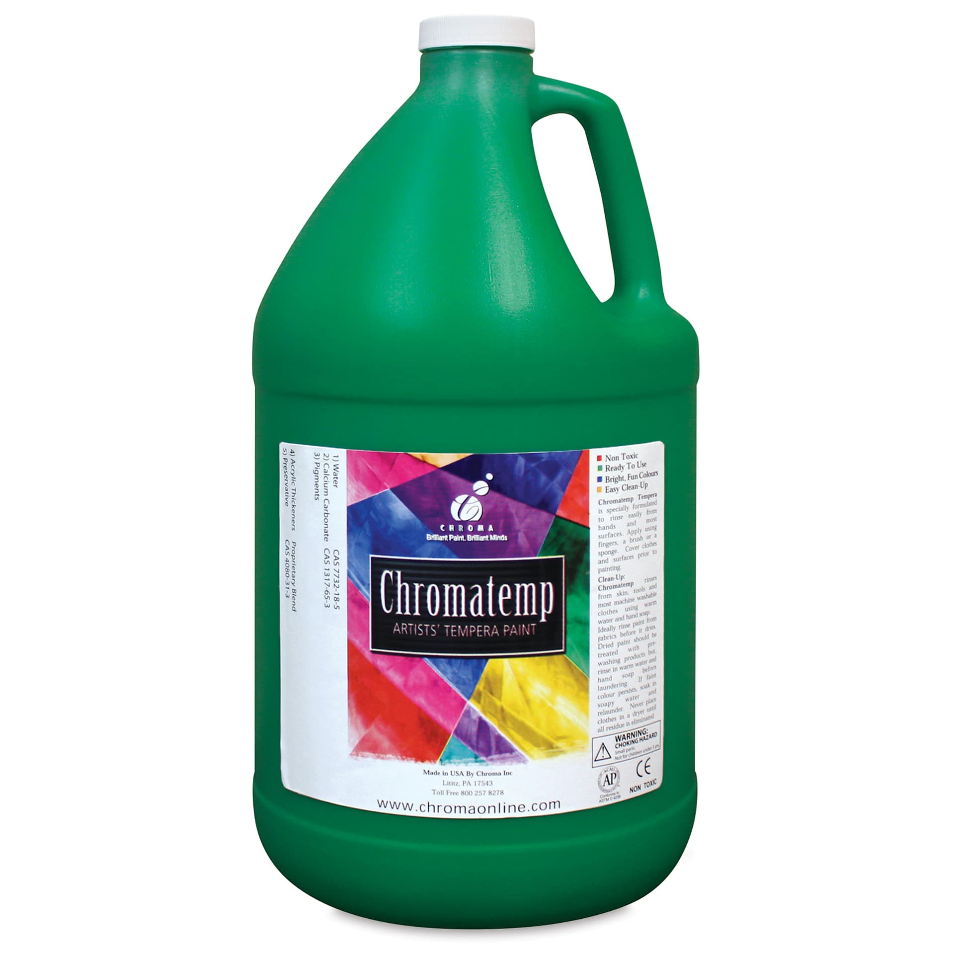 Chroma Chromatemp Artists' Tempera Paint - Green, 128 oz