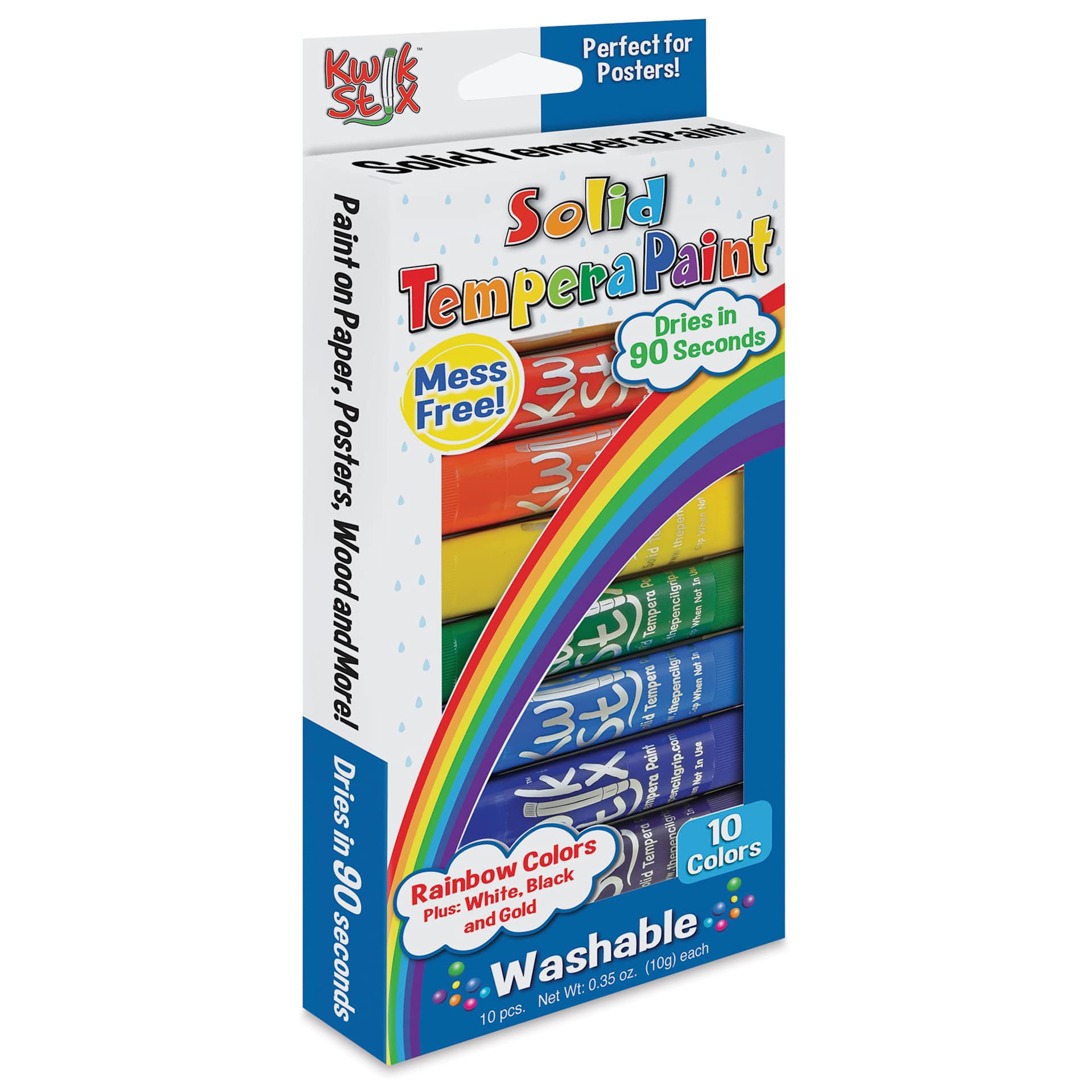 Kwik Stix Tempera Paint - Set of 10, Rainbow