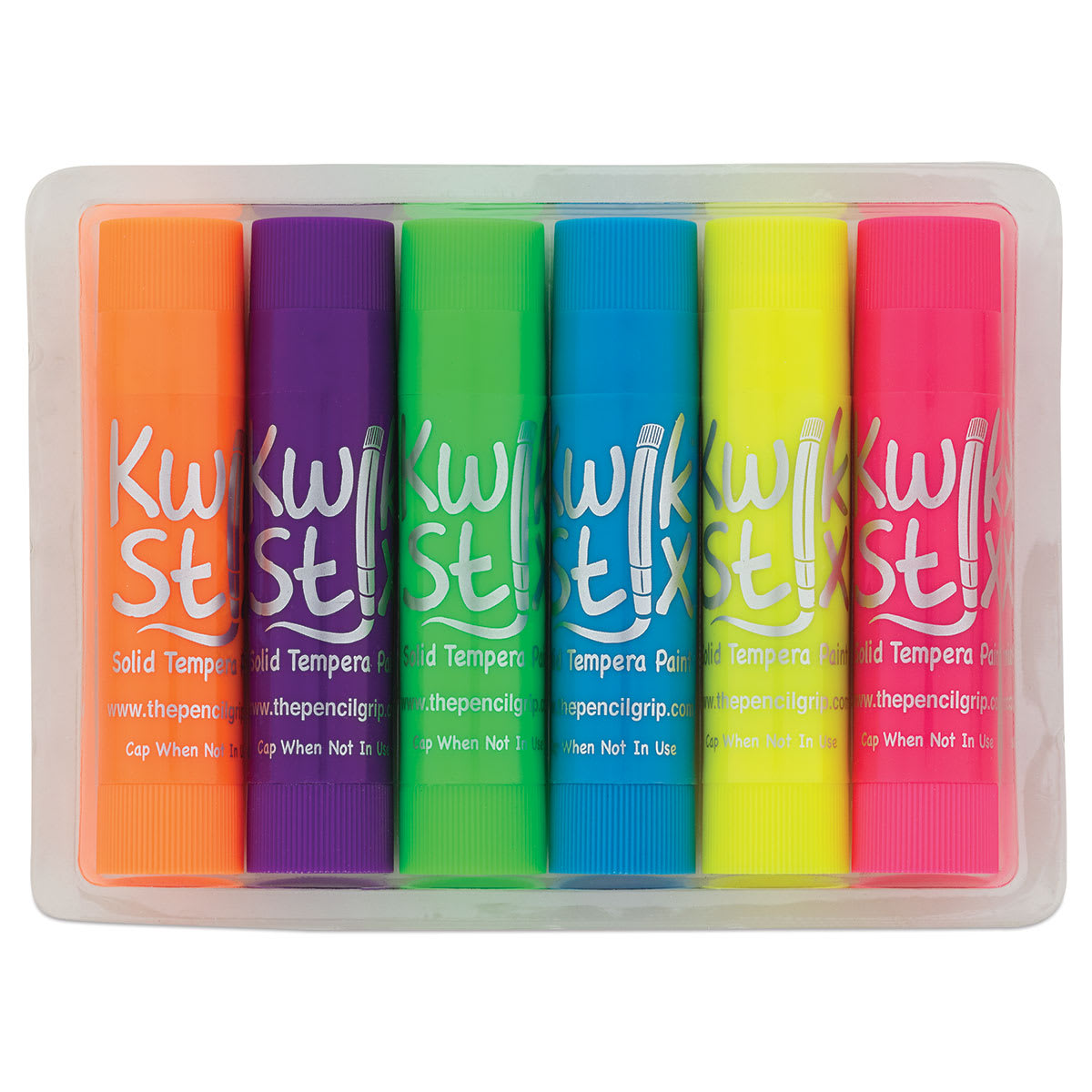 Kwik Stix Tempera Paint - Neon Colors, Set of 6 (Out of packaging)