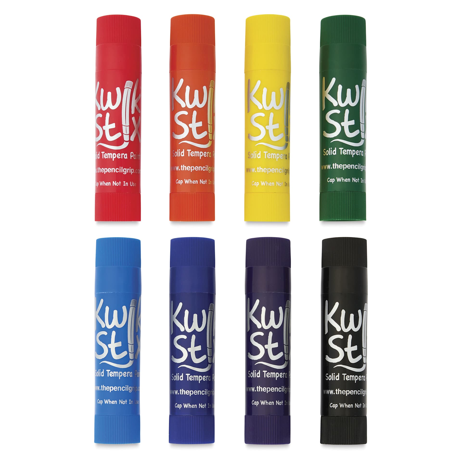 Kwik Stix Tempera Paint - Set of 96, Class Pack, Rainbow Colors - one of each color, caps off