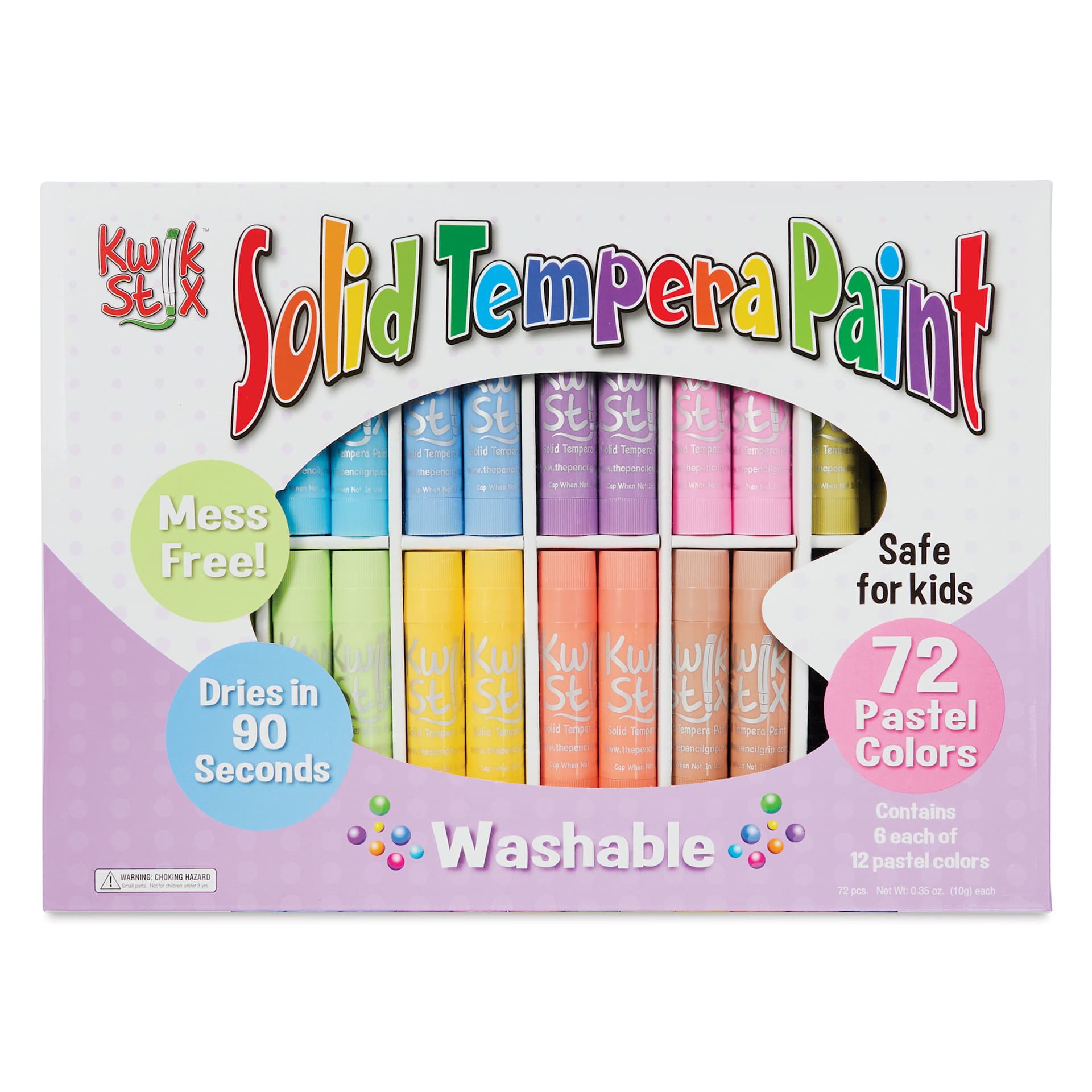 Kwik Stix Tempera Paint - Pastel Colors, Set of 72