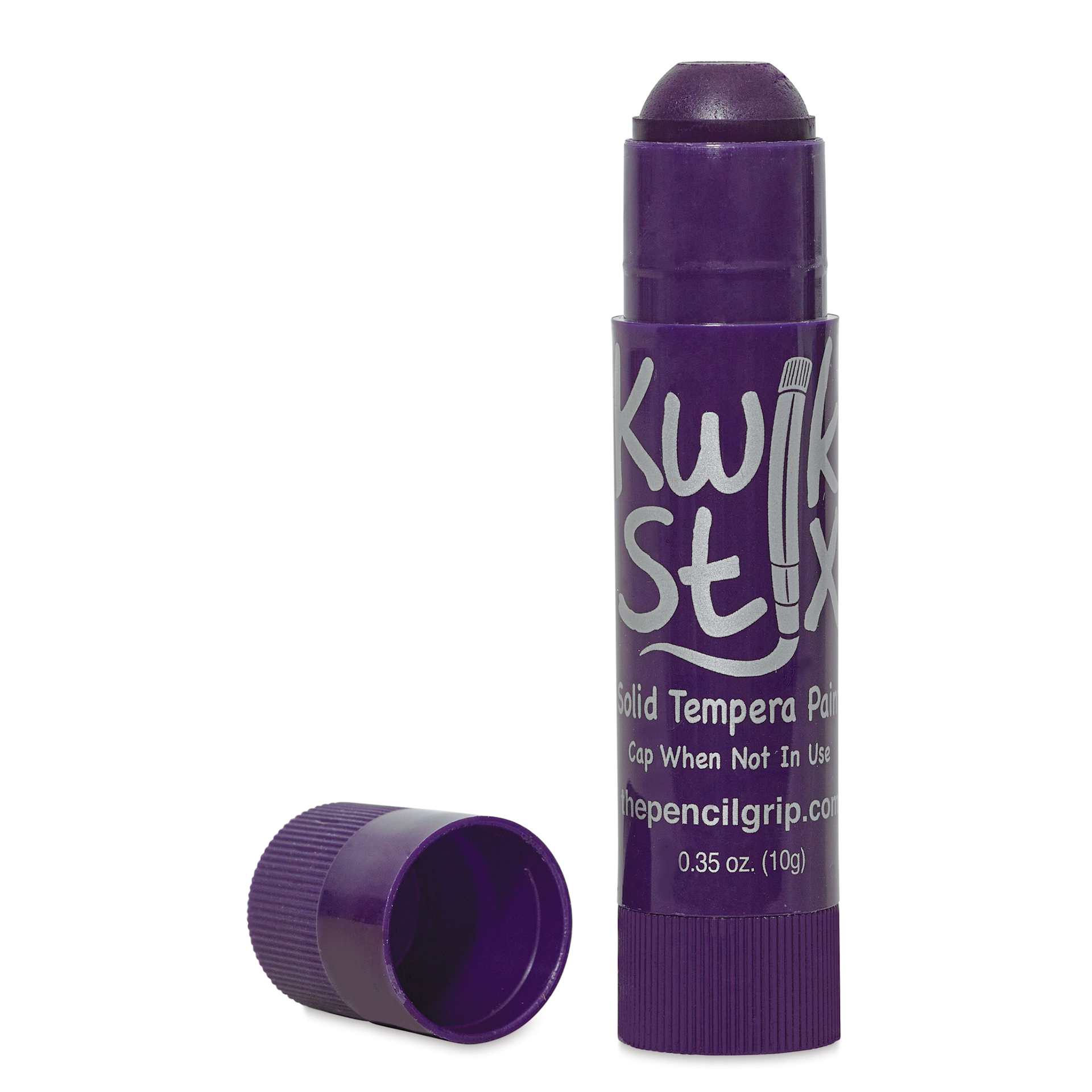 Kwik Stix Tempera Paint Sticks - Purple single stick with cap off