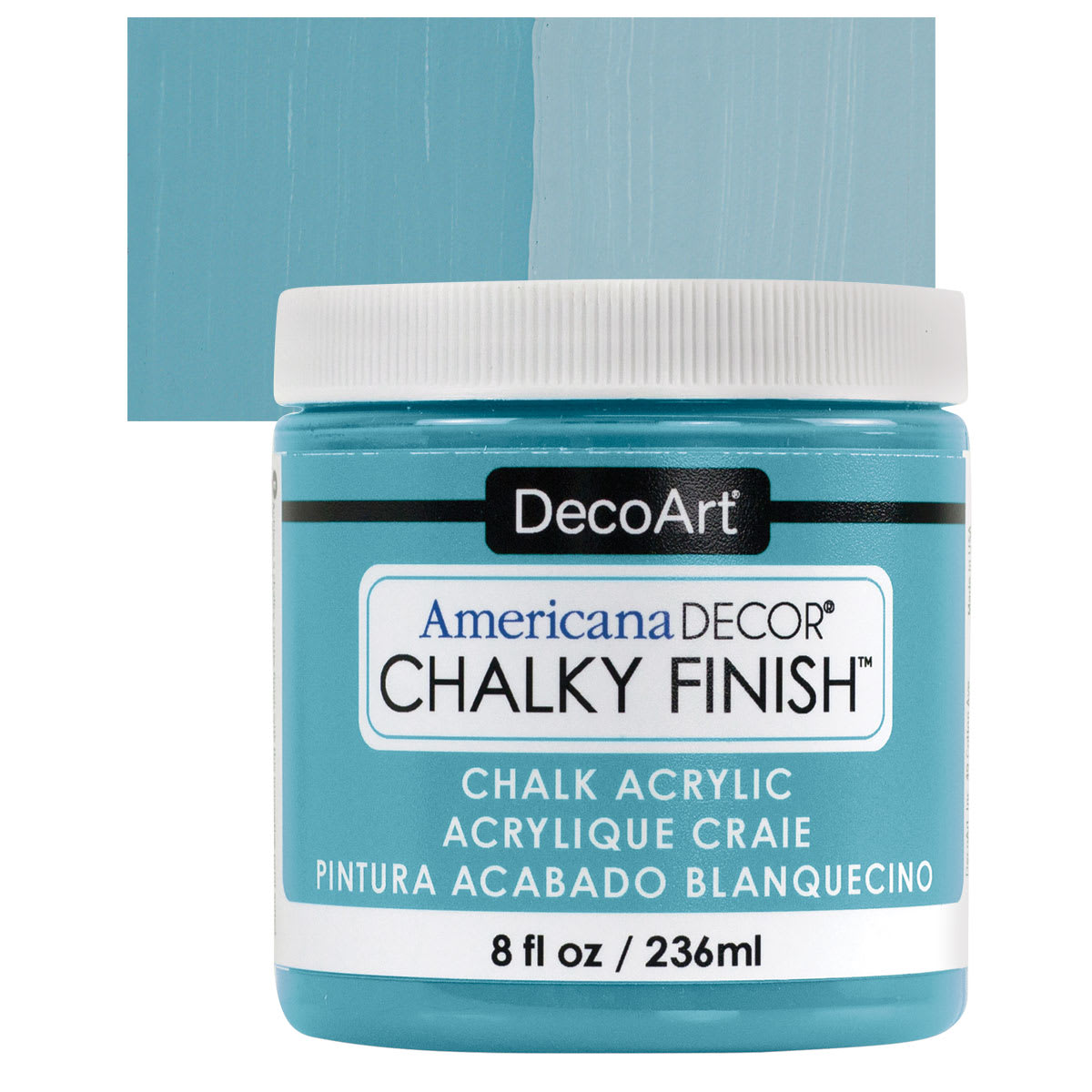 DecoArt Americana Decor Chalky Finish Paint - Escape, 8 oz jar and swatch