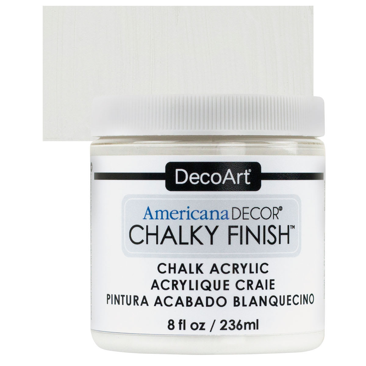 DecoArt Americana Decor Chalky Finish Paint - Everlasting, 8 oz jar and swatch