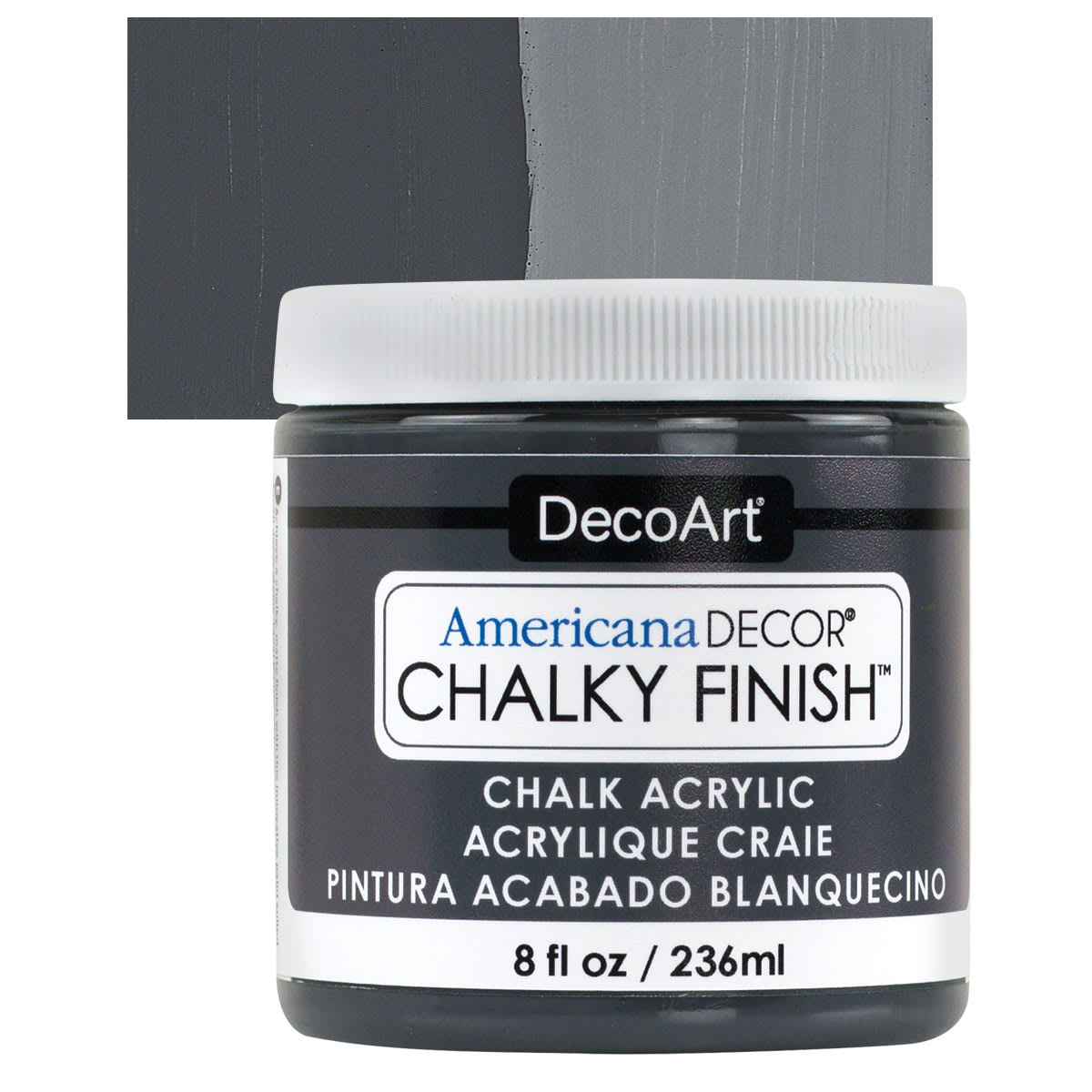 DecoArt Americana Decor Chalky Finish Paint - Relic, 8 oz jar and swatch
