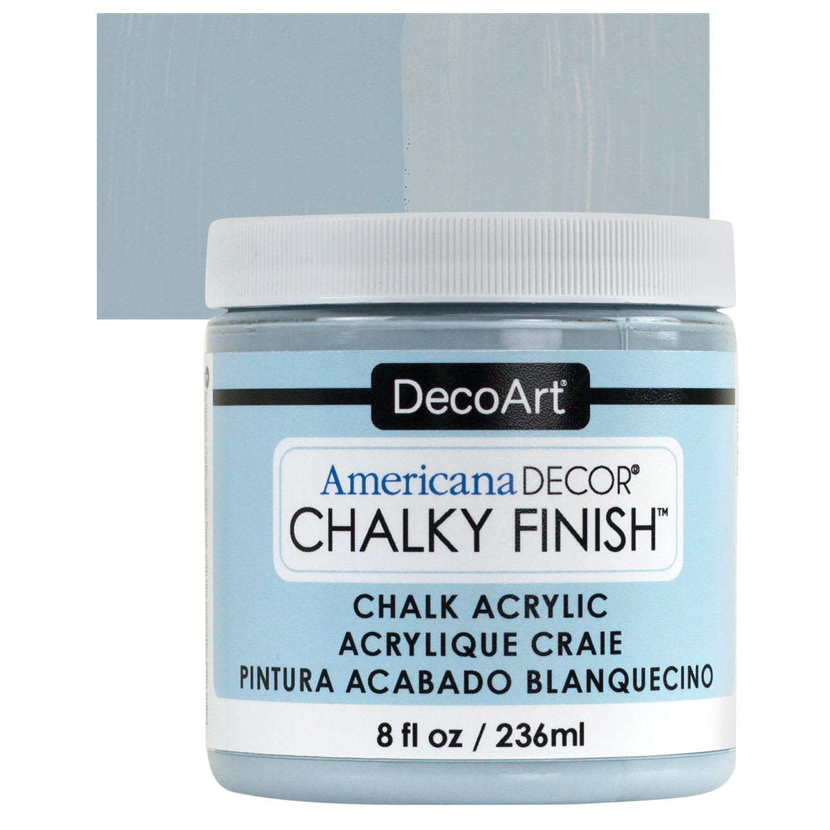 DecoArt Americana Decor Chalky Finish Paint - Serene, 8 oz jar and swatch