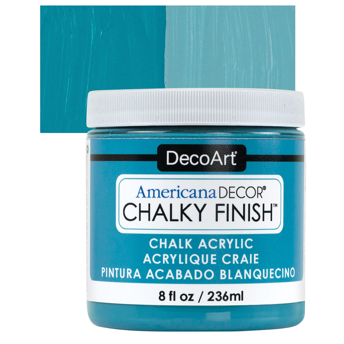 DecoArt Americana Decor Chalky Finish Paint - Treasure, 8 oz jar and swatch