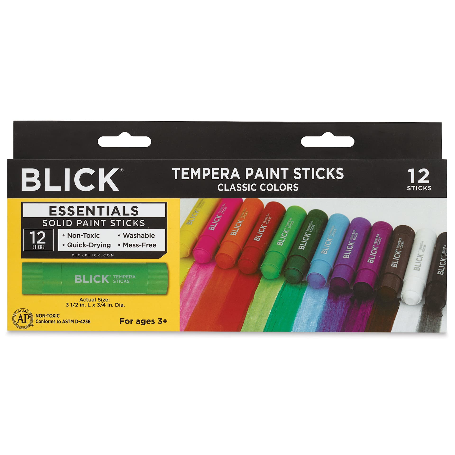 Blick Essentials Tempera Paint Sticks - Set of 12, front of package