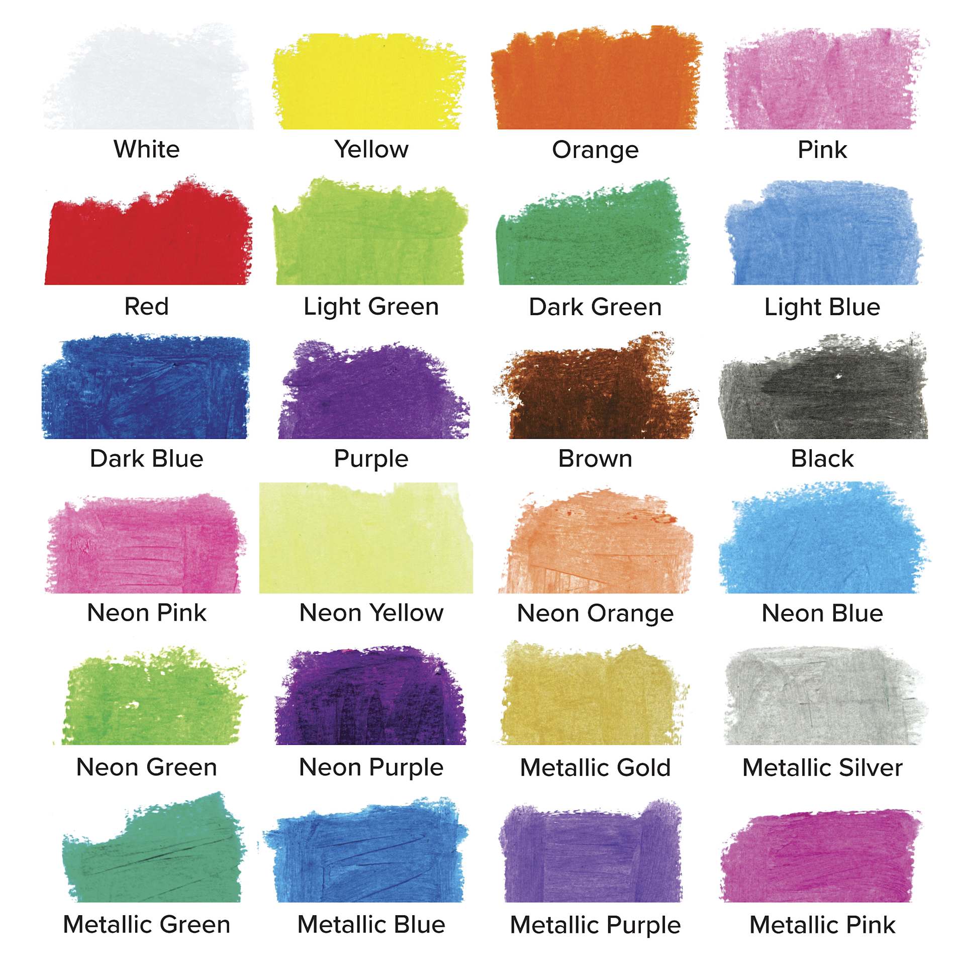 Blick Essentials Tempera Paint Sticks - Set of 24, swatches