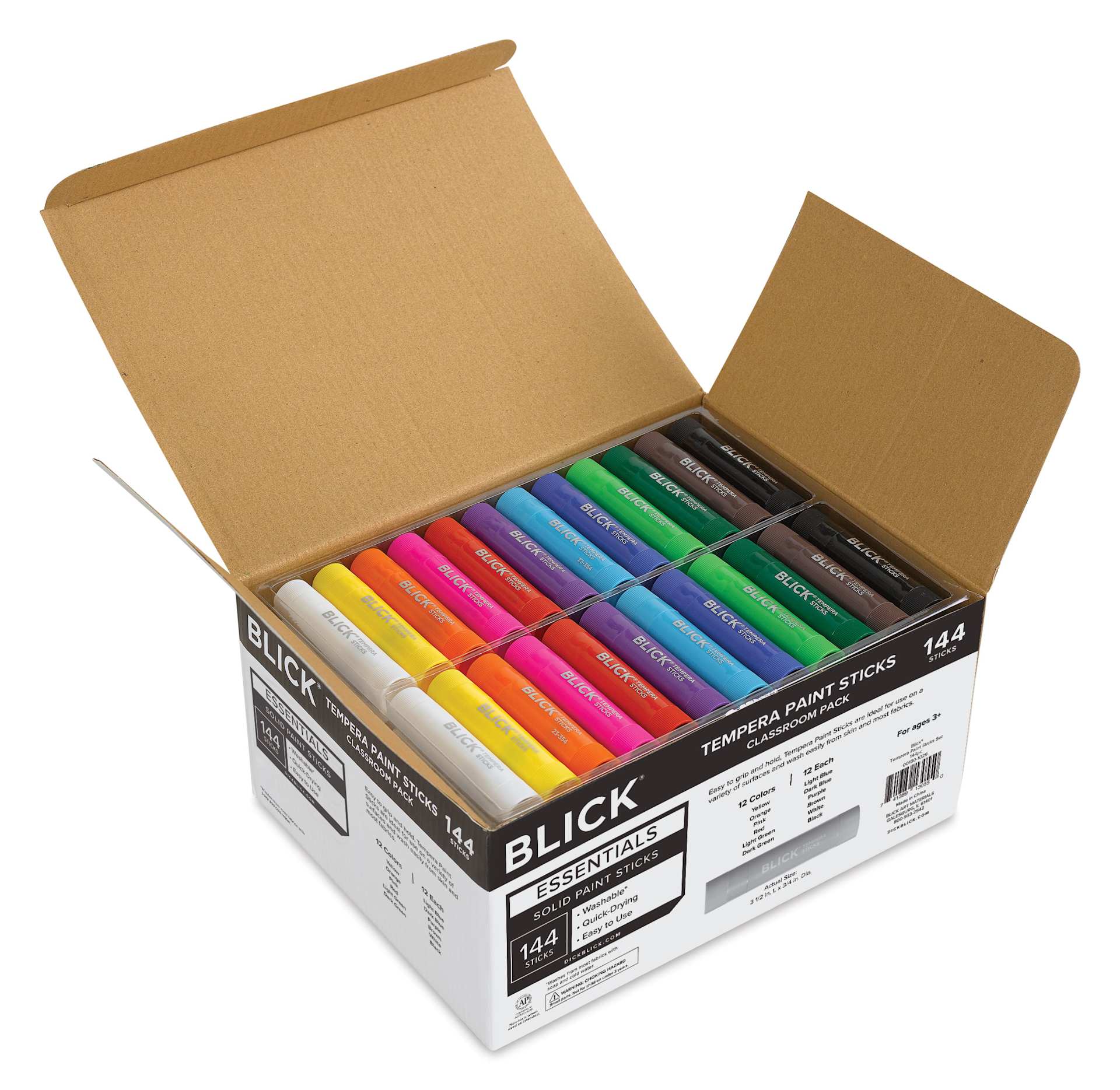 Blick Essentials Tempera Paint Sticks - Set of 144, in box