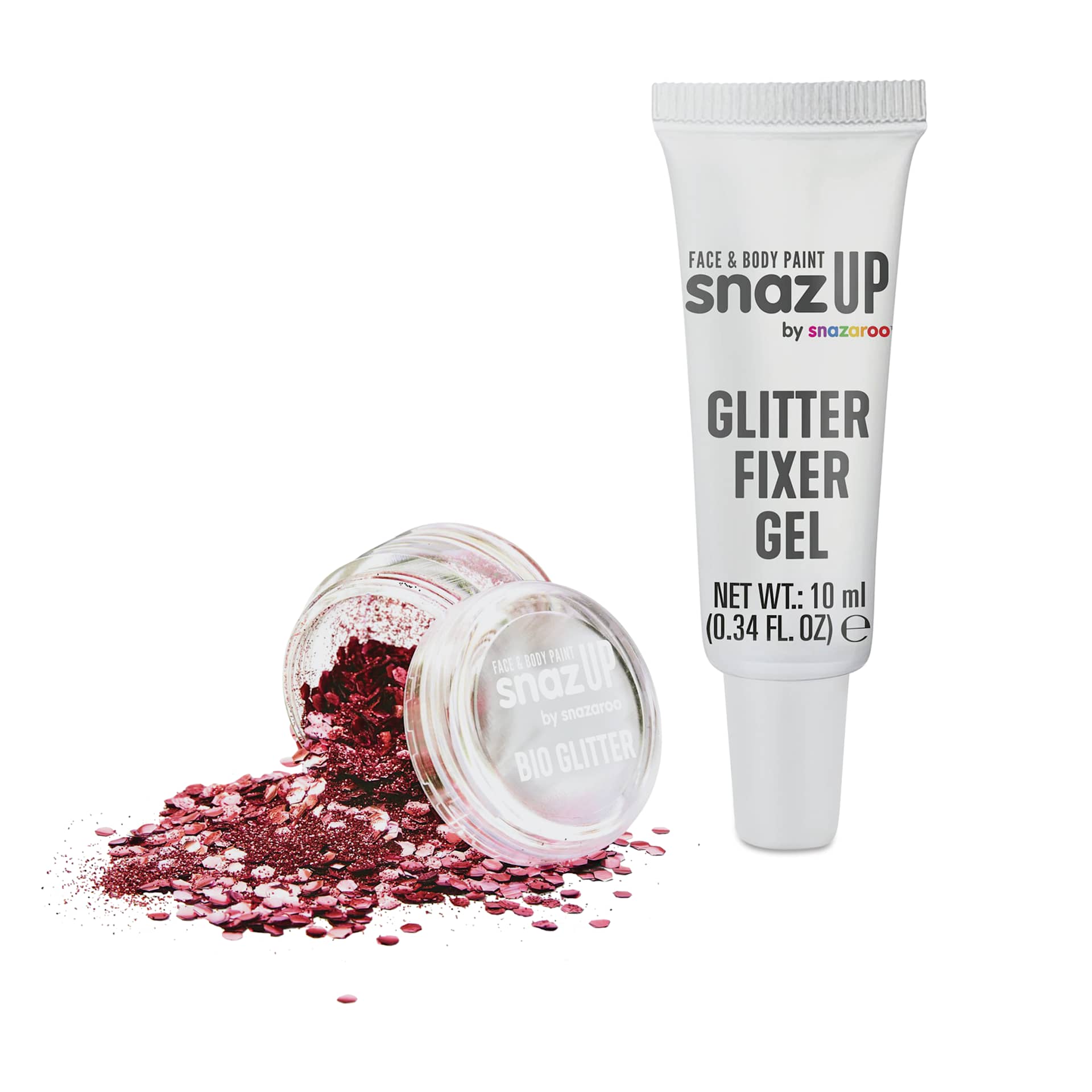 Snazaroo Bio Glitter Kit - Red (Glitter and Fixer Gel)