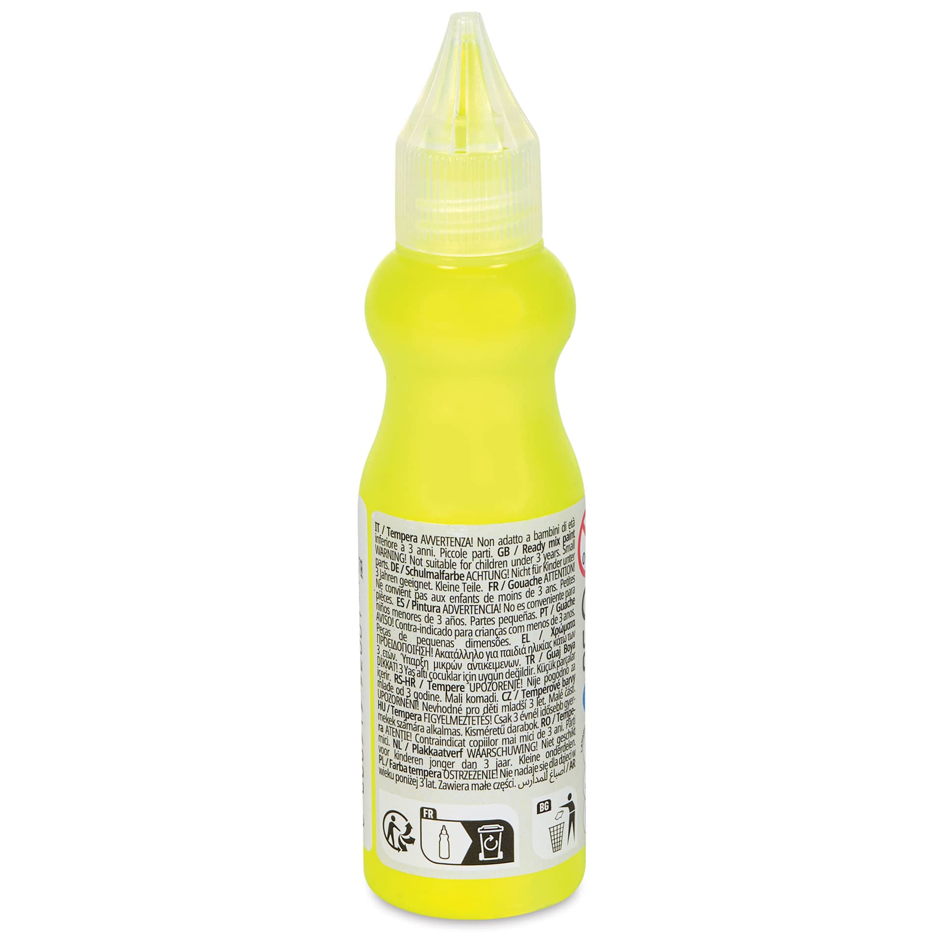 Primo Tempera Paint - Fluorescent Yellow, 50 ml side view