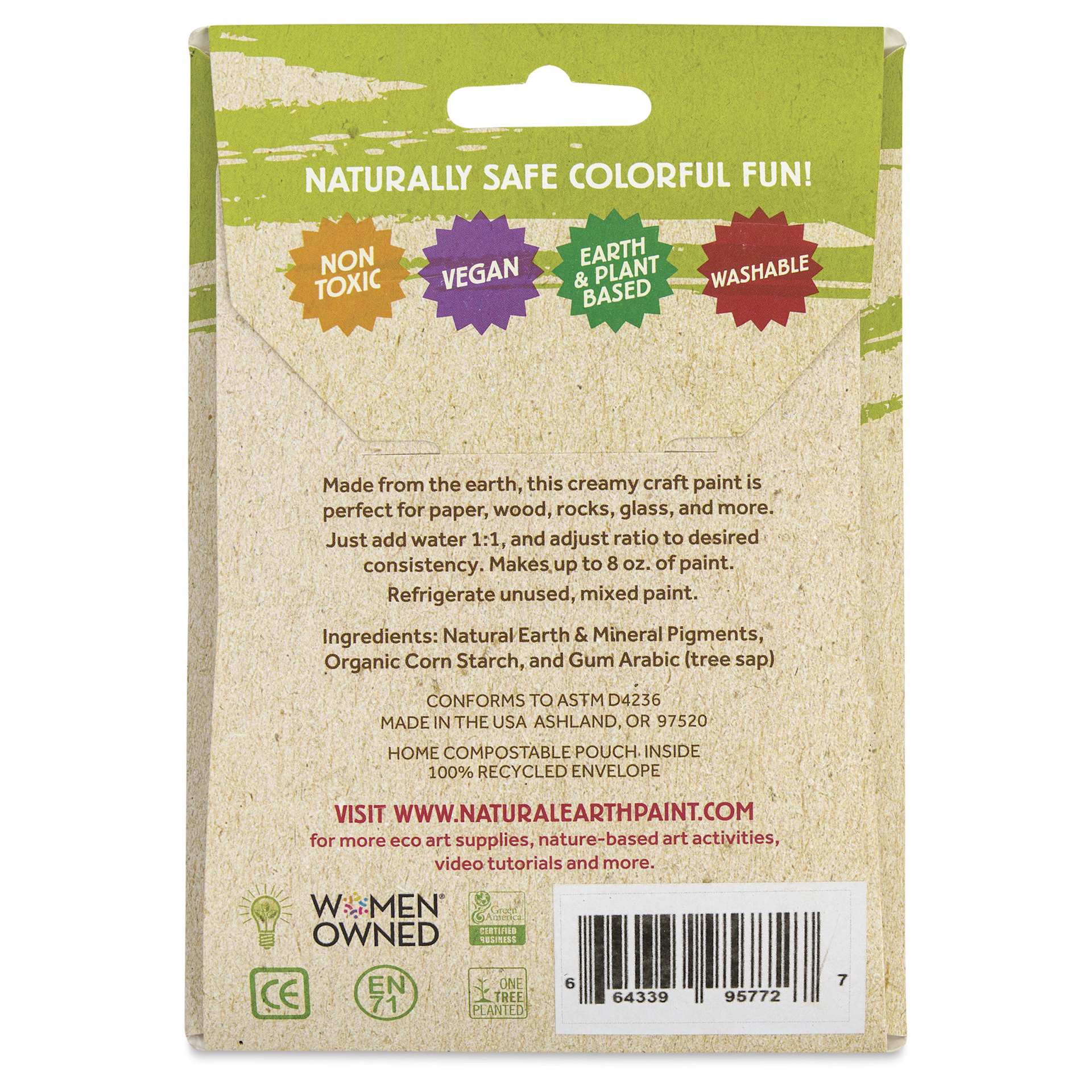 Natural Earth Paint Tempera Paint Powder - Orange (Orange Ochre), 3 oz back