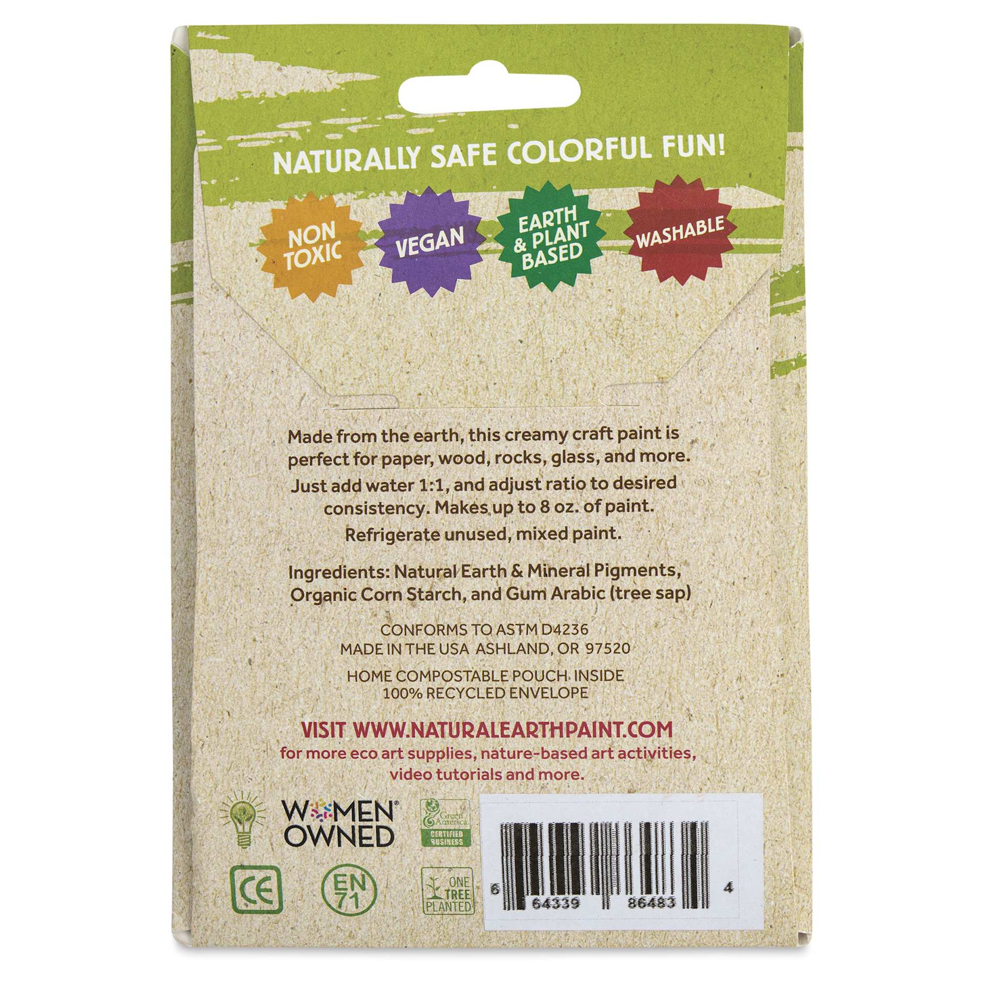 Natural Earth Paint Tempera Paint Powder - Green (Terre Verte), 3 oz back