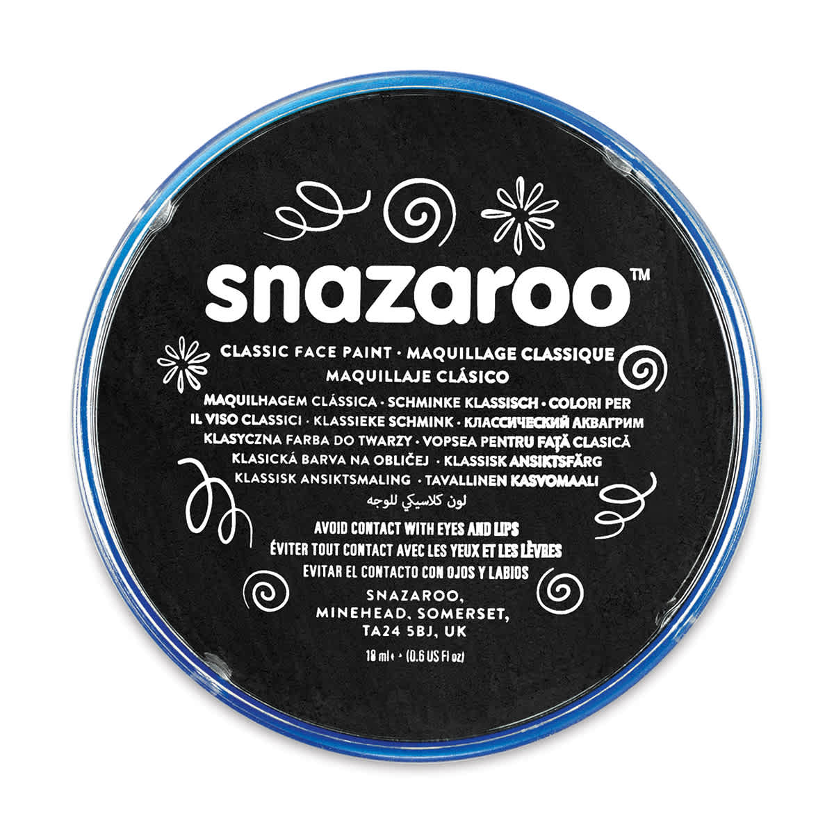 Snazaroo Face Paints - Top view of jar of Black Face Paint
