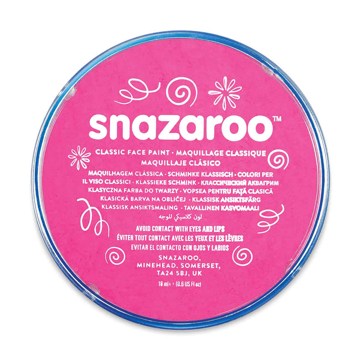 Snazaroo Face Paints - Top view of jar of Pink Face Paint