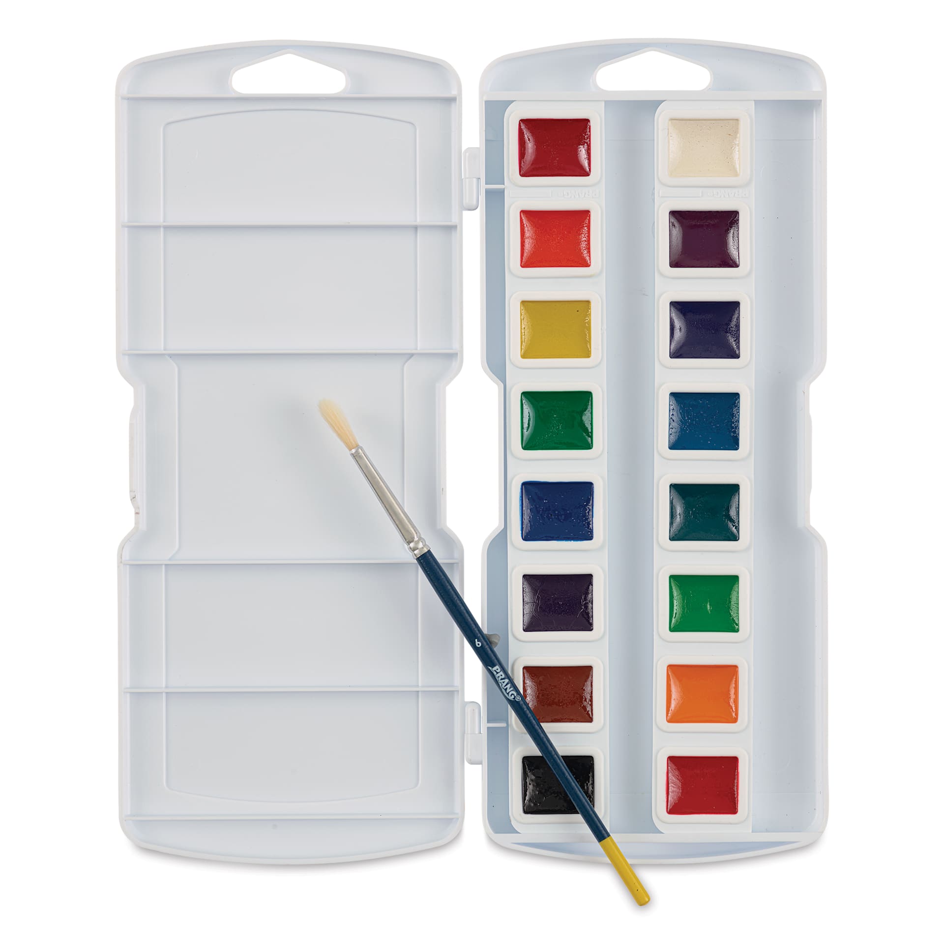 Prang Semi-Moist Watercolor Paint - Square Pans, Assorted, Set of 16 also comes with a brush Prang Semi-Moist Watercolor Paint - Square Pans, Assorted, Set of 16 also comes with a brush