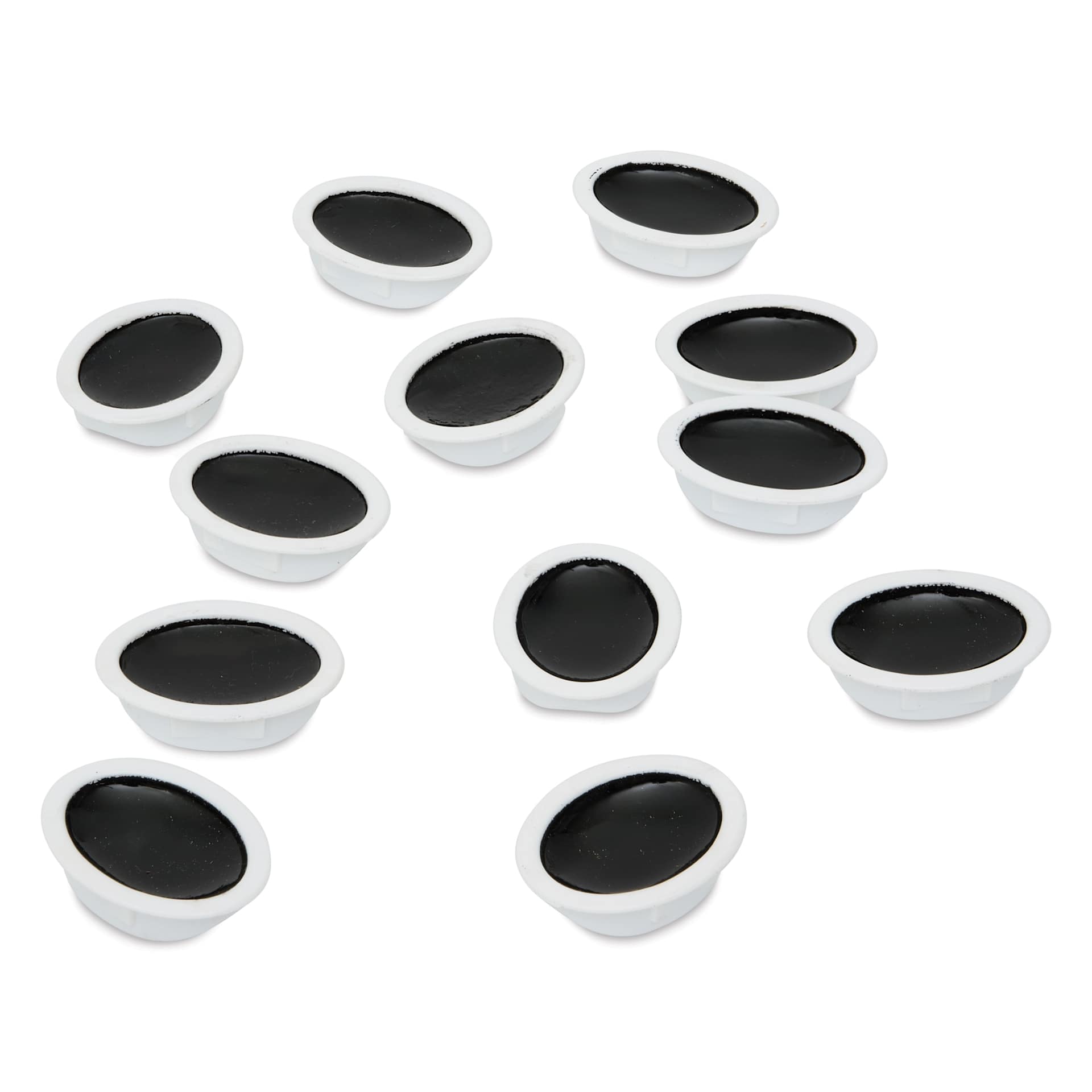 Prang Watercolor Refills - Oval, Pkg of 12 Black, Half Pans
