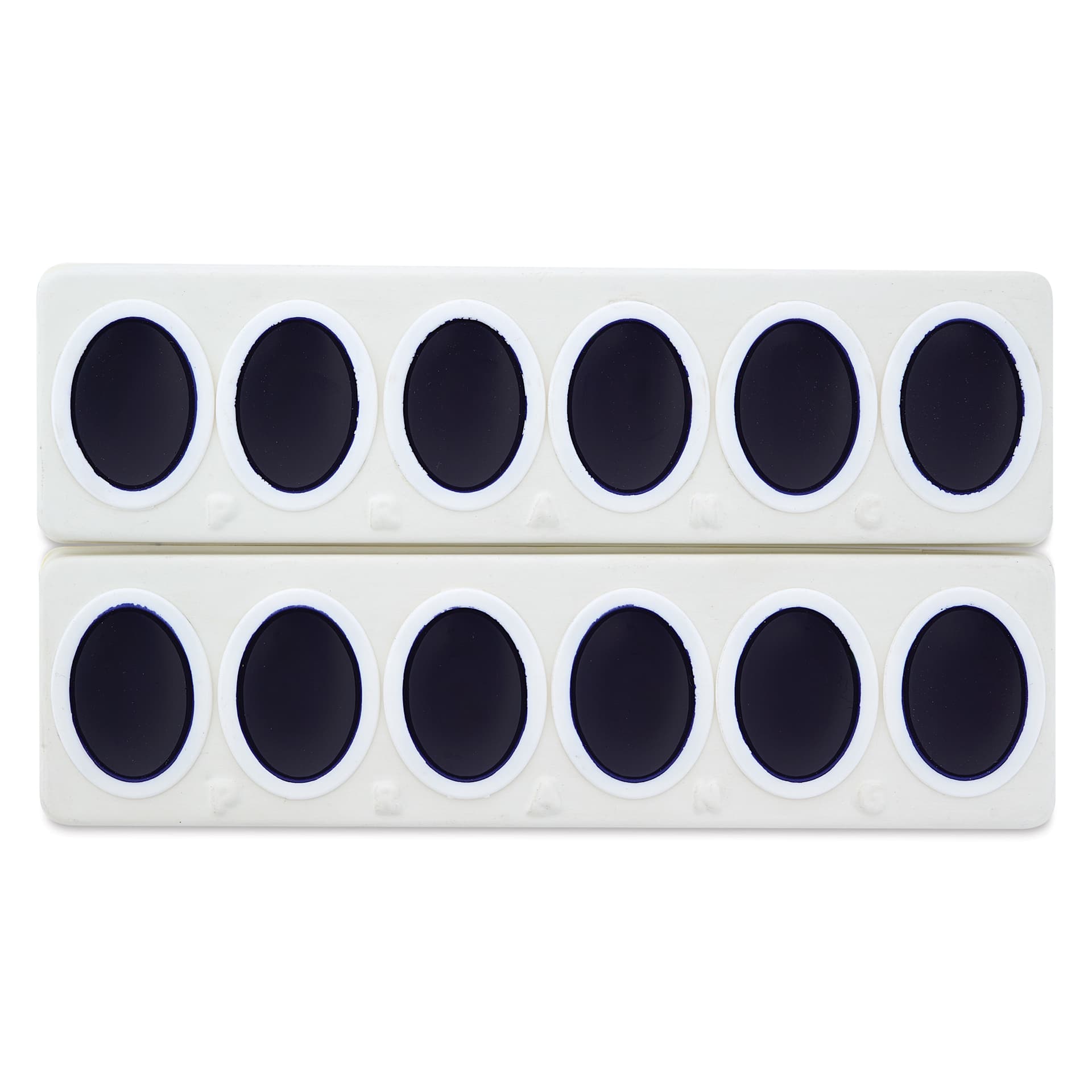 Prang Watercolor Refills arrive in two rows, ready to be separated