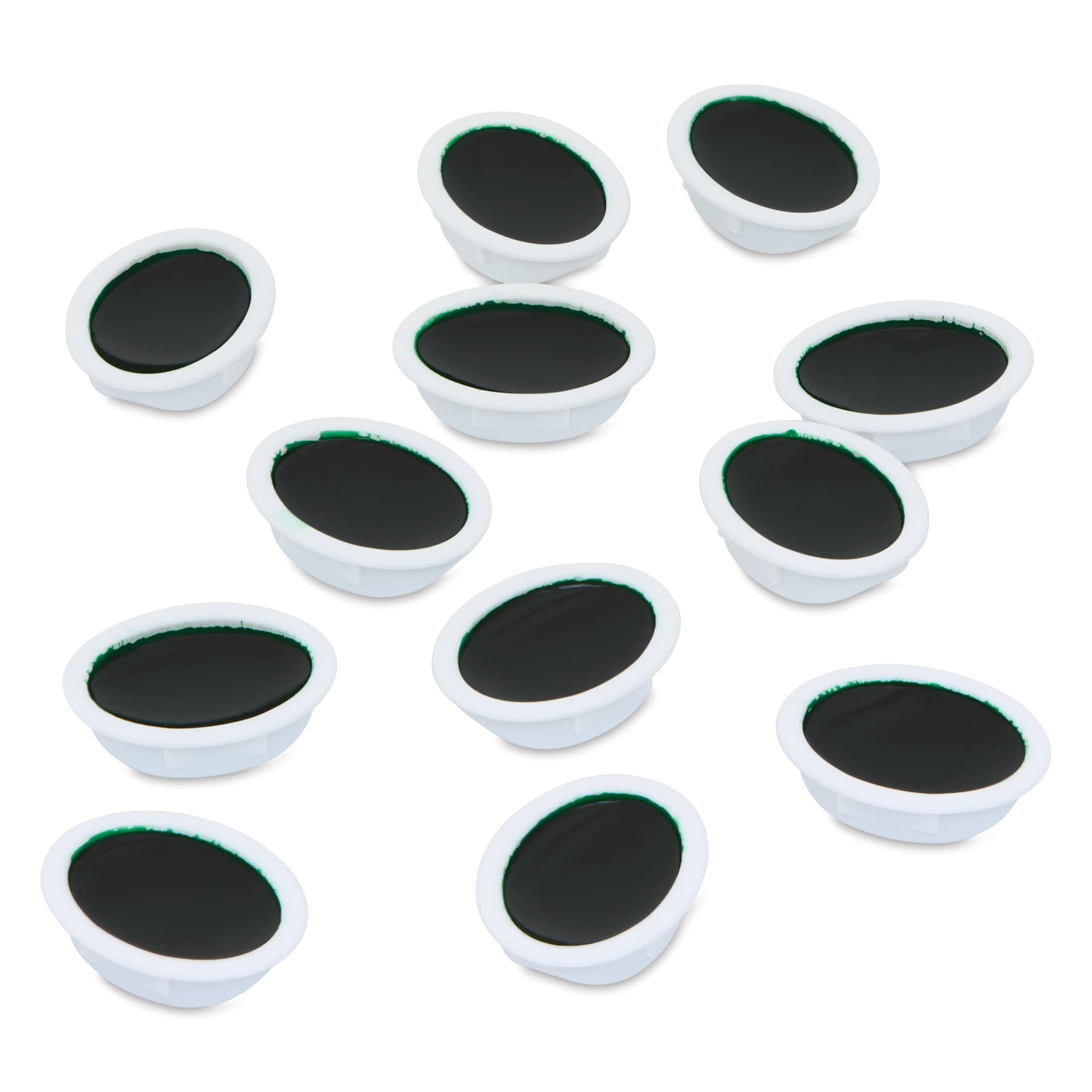 Prang Watercolor Refills - Oval, pkg of 12 Green, Half Pans
