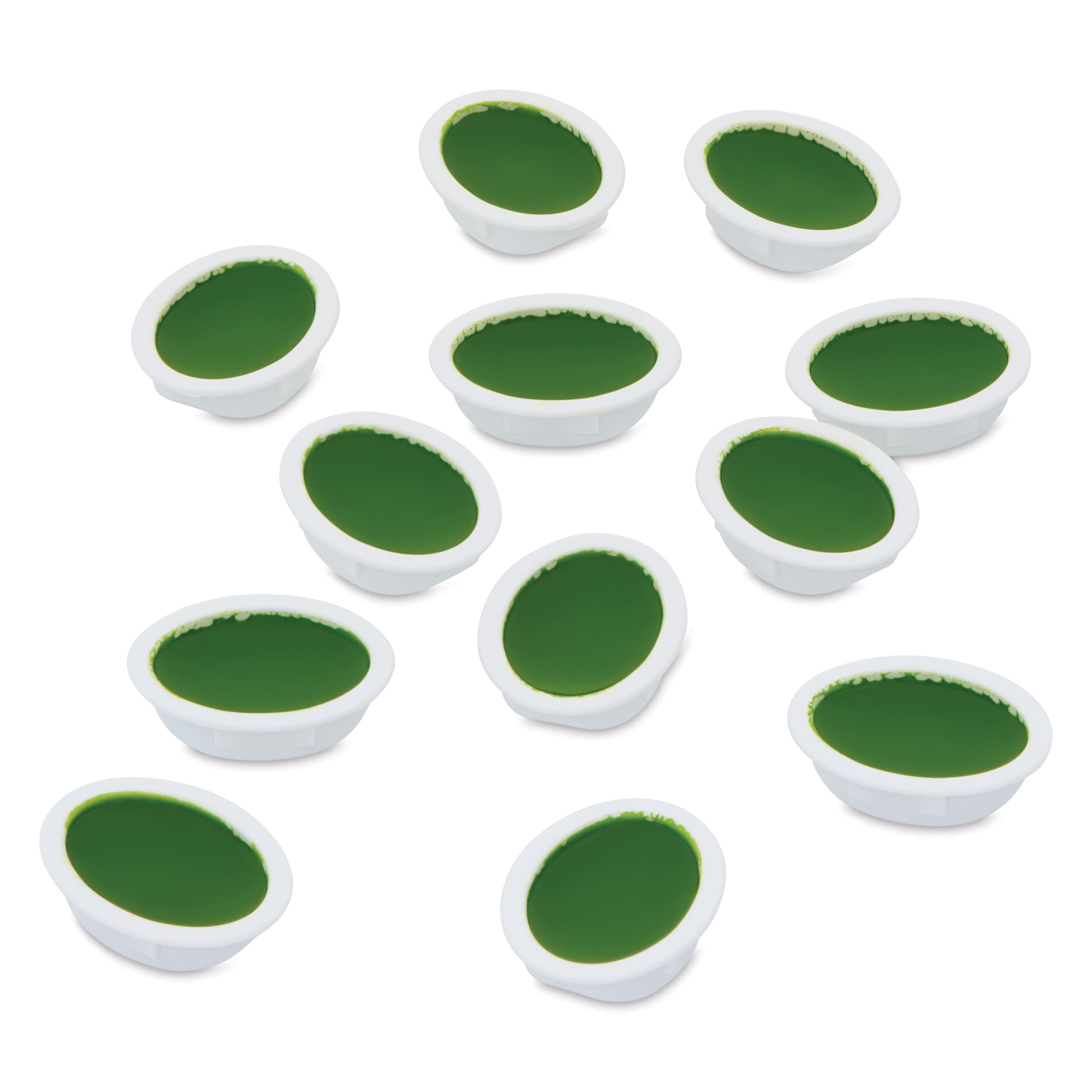 Prang Watercolor Refills - Oval, pkg of 12  Yellow-Green, Half Pans