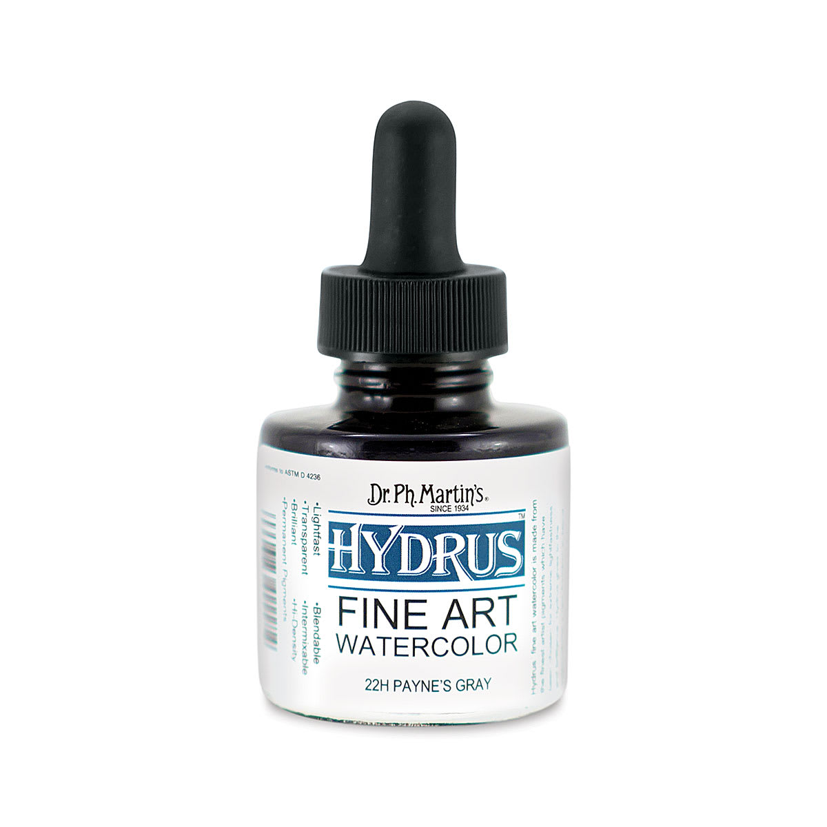 Dr. Ph. Martin's Hydrus Fine Art Liquid Watercolors - Paynes Grey, 1 oz bottle