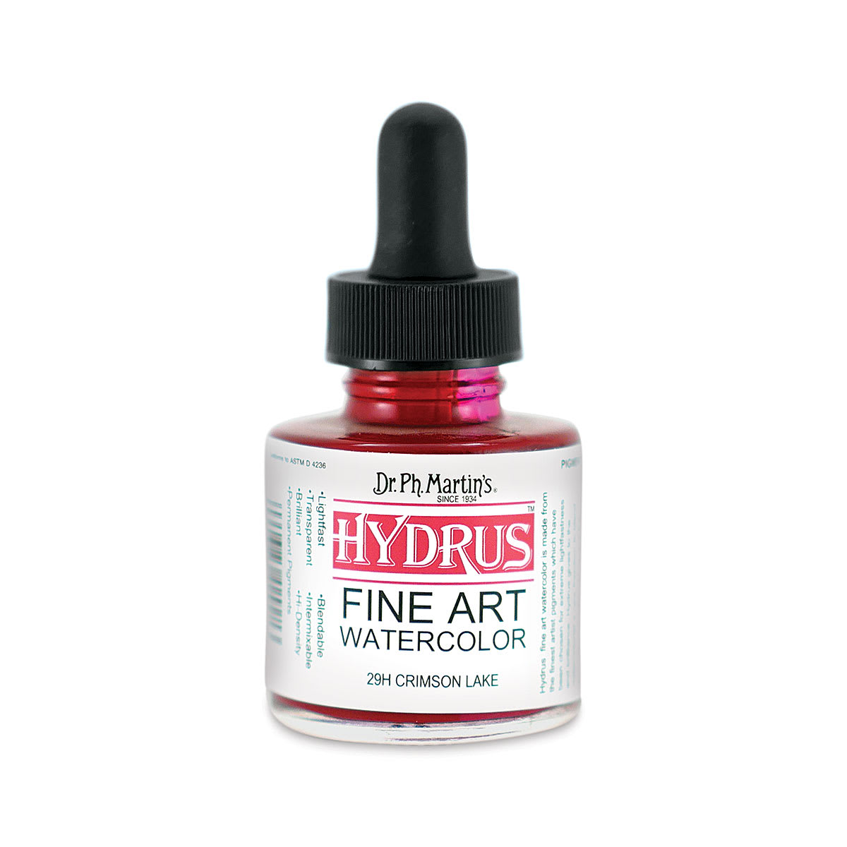 Dr. Ph. Martin's Hydrus Fine Art Liquid Watercolors - Crimson Lake, 1 oz bottle